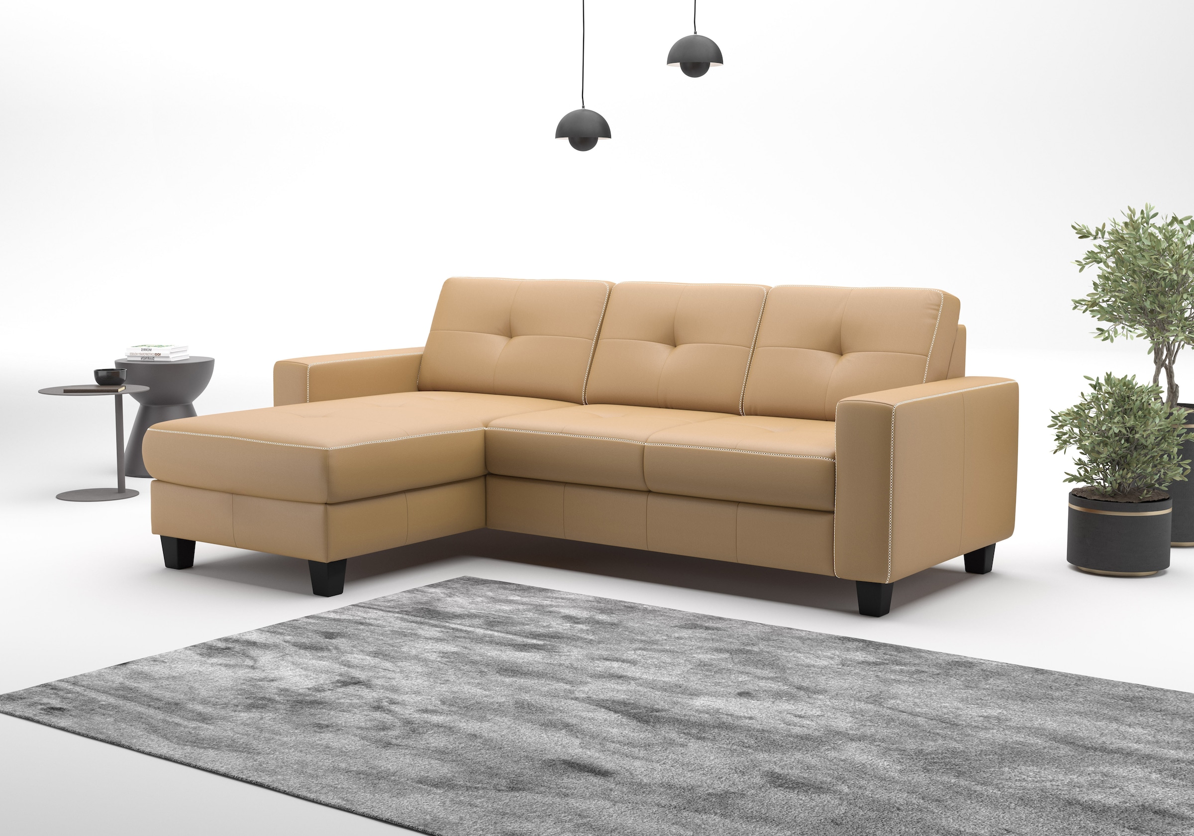OTTO home Ecksofa "Varese" wahlweise mit Schlaffunktion und Bettkasten