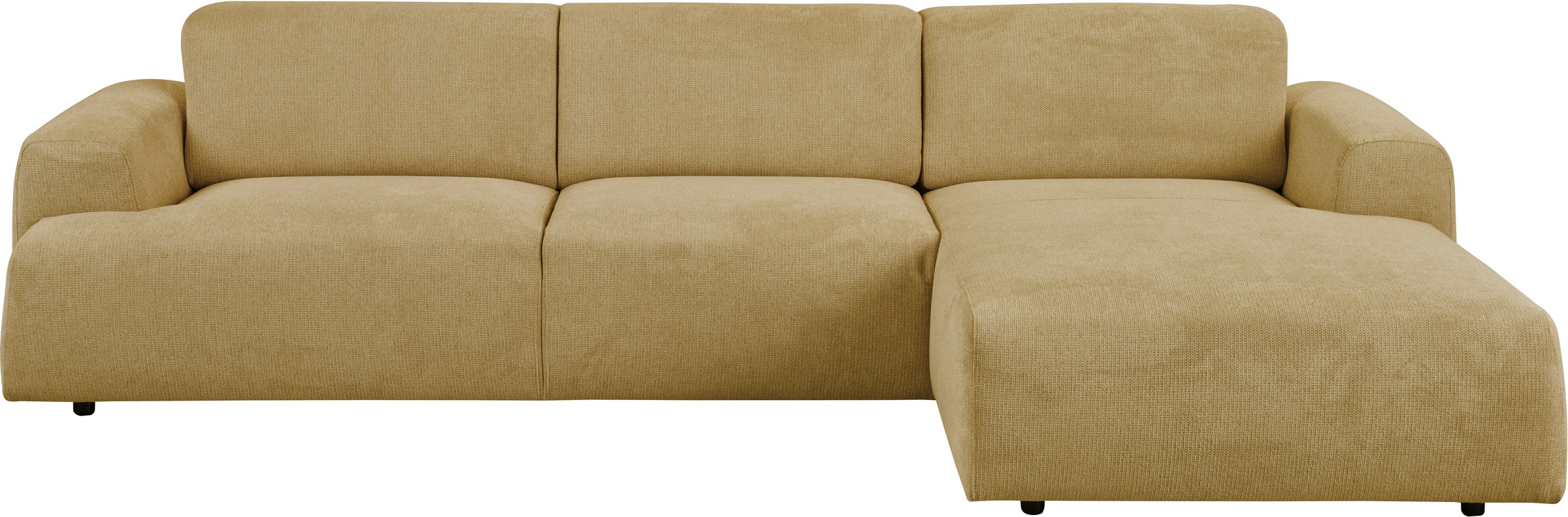 andas Ecksofa »Linkka, Breite 301 cm«, L-Form, in einem weichen Chenille-Stoff, mit Wellenunterfederung