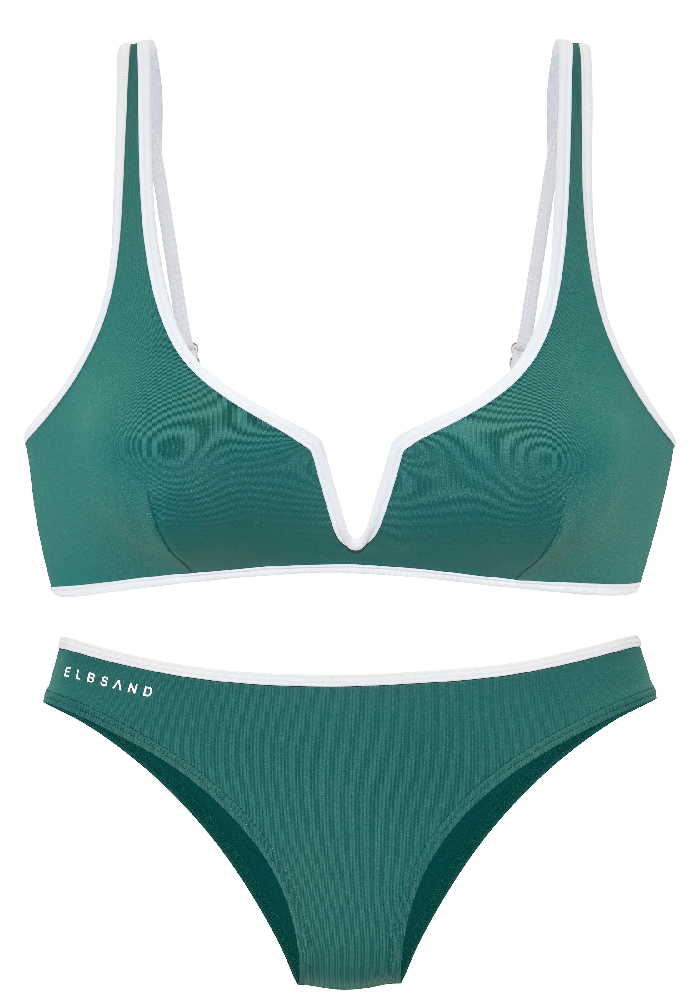 Elbsand Triangel-Bikini mit farblich abgesetztem Piping