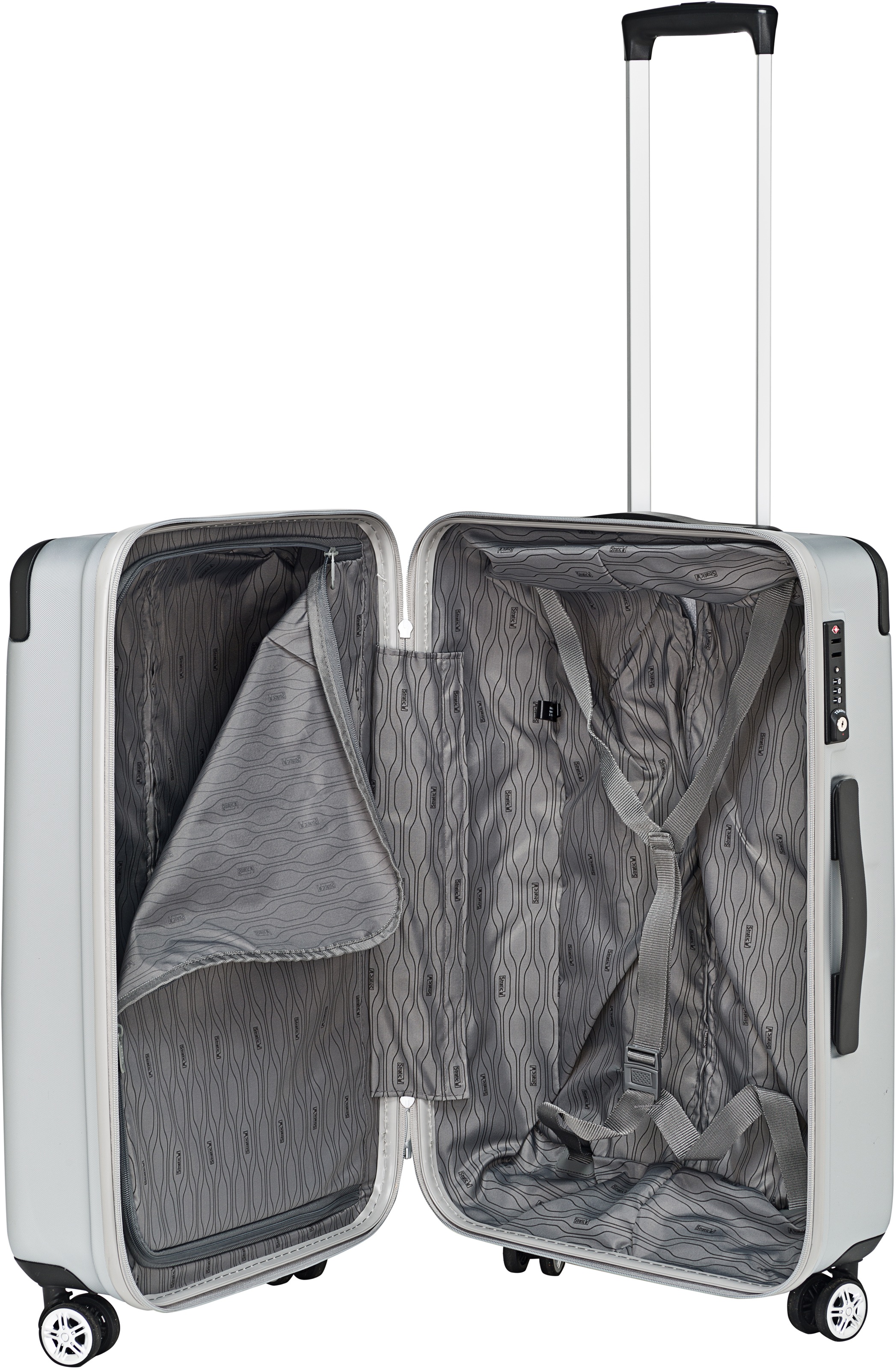 Stratic Hartschalen-Trolley »Stripe, 66 cm«, 4 Rollen, Reisekoffer Reisegepäck Aufgabegepäck TSA-Zahlenschloss