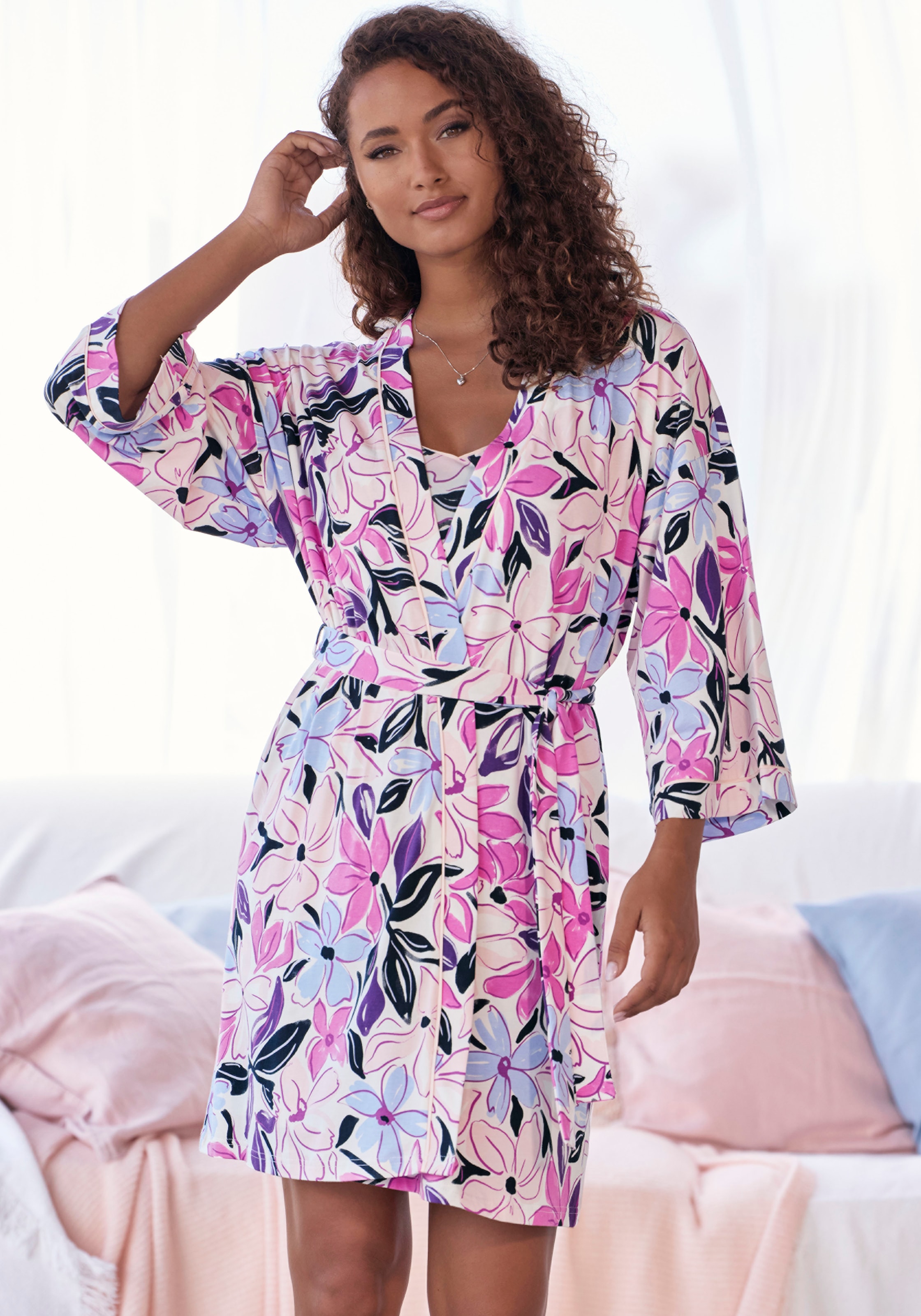 LASCANA Kimono 1-teilig, mit schönem Alloverdruck günstig online kaufen