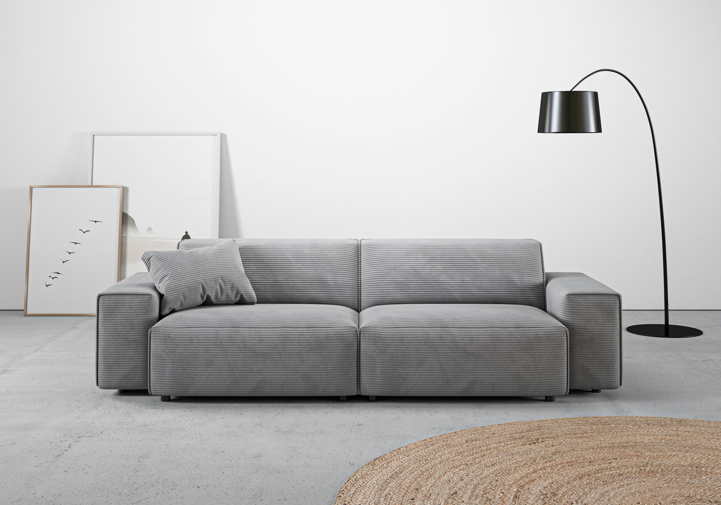 andas Big-Sofa "Glimminge auch in Breitcord, Feincord + Easy care-Bezug,", besondere Kedernähte Zierkissen