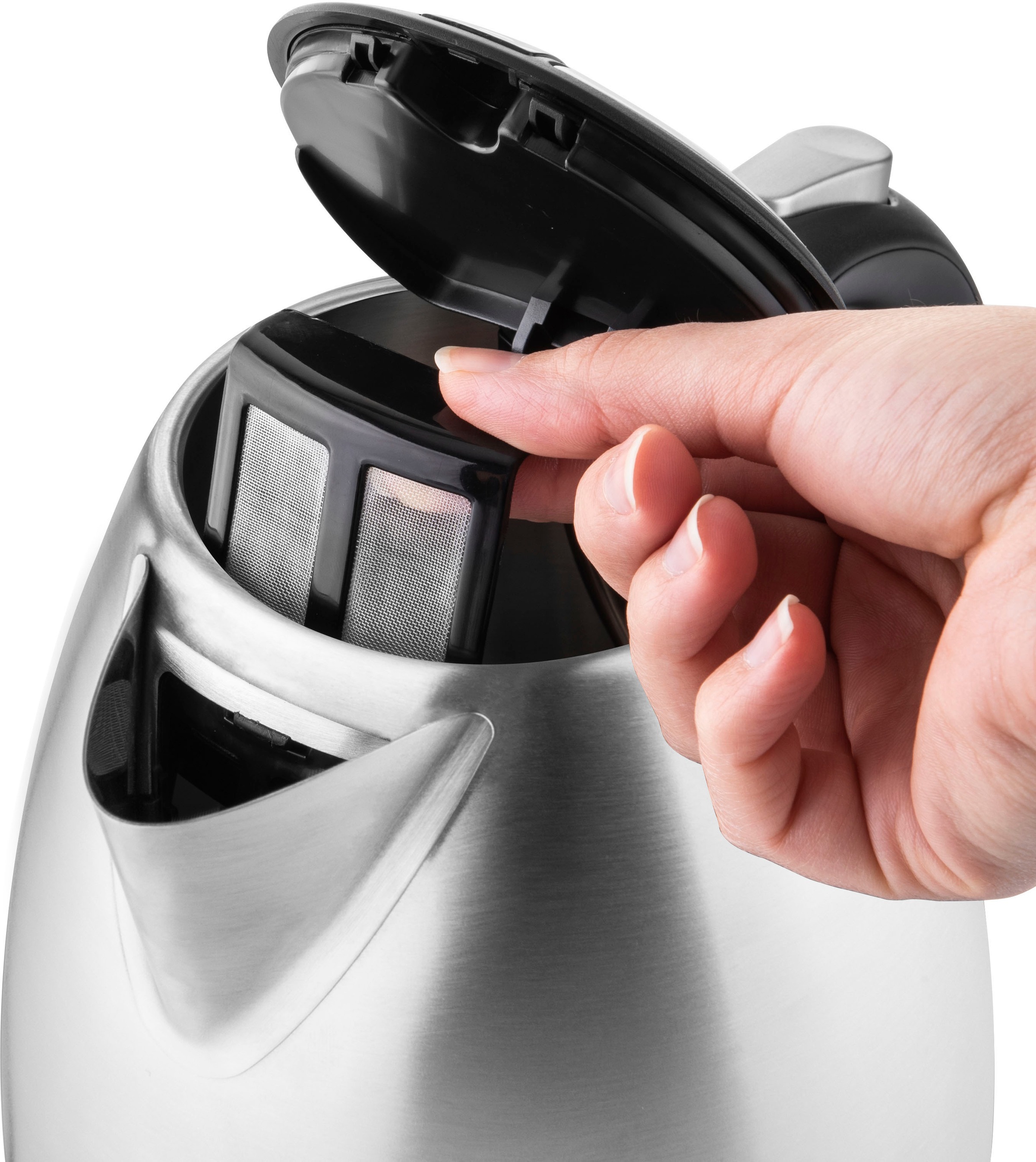 eta Wasserkocher »ALENA ETA359090000«, 1,7 l, 2200 W, Edelstahloptik, Kontaktsystem, Thermosicherung