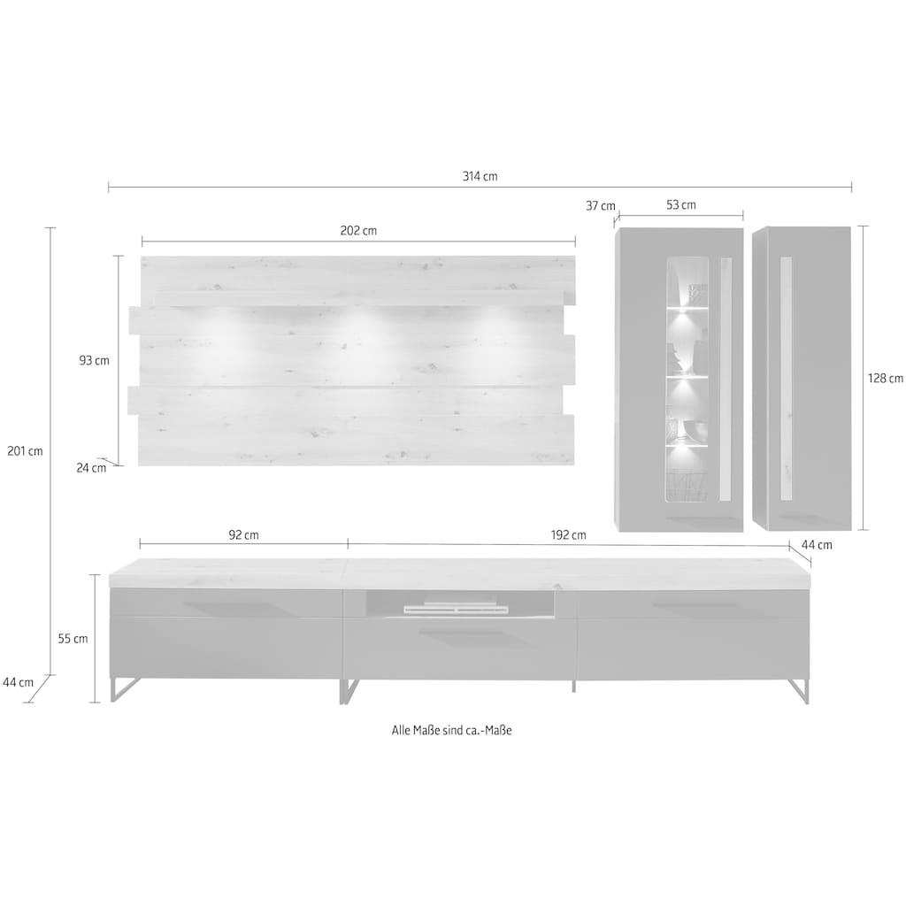 Innostyle Wohnwand »Loft Two«, (5 St.)