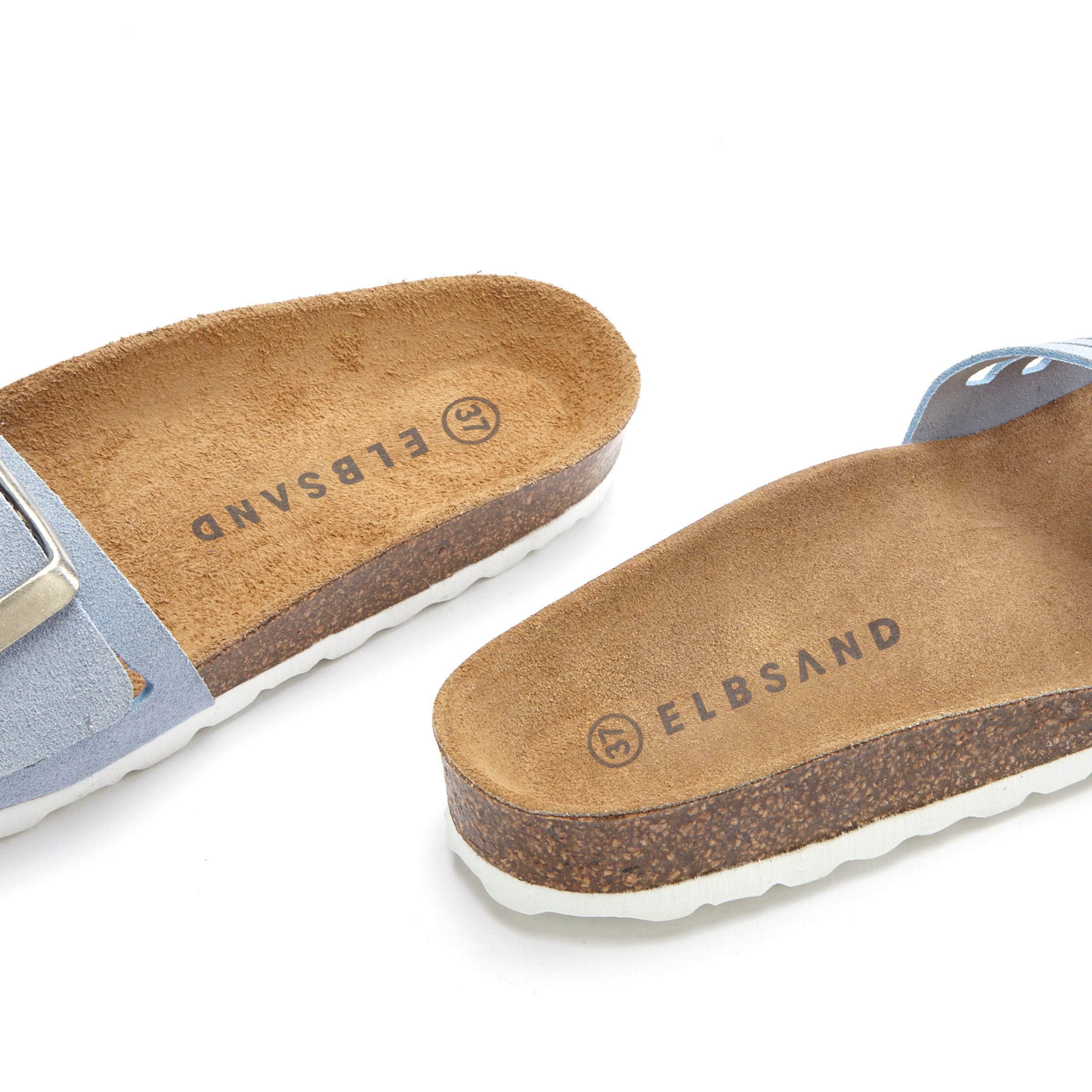 Elbsand Pantolette »Sandale«, Mule, offener Schuh aus Leder mit weichem Komfortkorkfußbett
