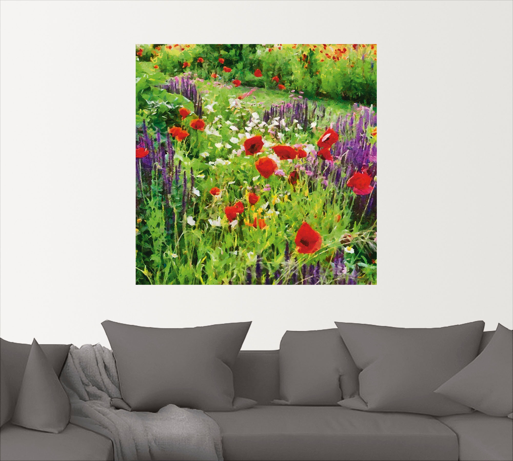 Artland Wandbild "Lupinen und Mohnblumen", Blumenwiese, (1 St.), als Poster günstig online kaufen