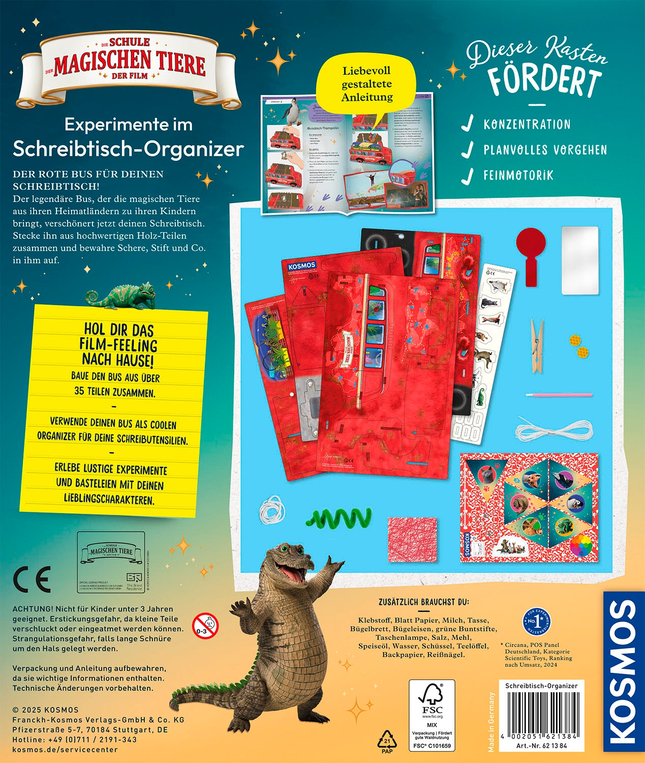 Kosmos Kreativset »Die Schule der magischen Tiere - Experimente im Schreibtisch-Organizer«, Made in Germany