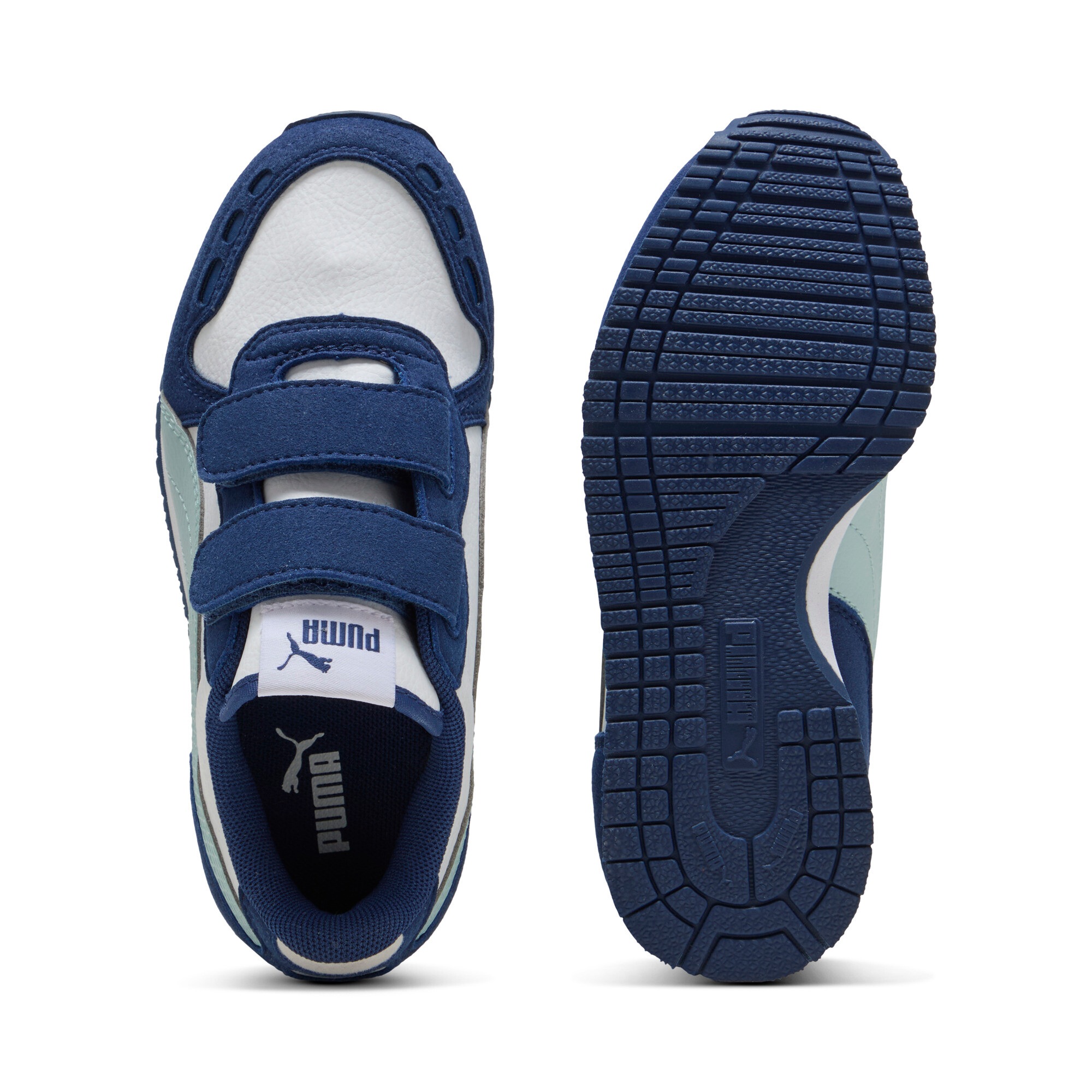 Sneaker PUMA "CABANA RACER SL 20 V PS", Kinder, Gr. 35, puma weiß, fresh water, blau jewel, Synthetik, Schuhe Sneaker, mit Klettverschluss, leichtes Tragegefühl, mit Gummilaufsohle 3