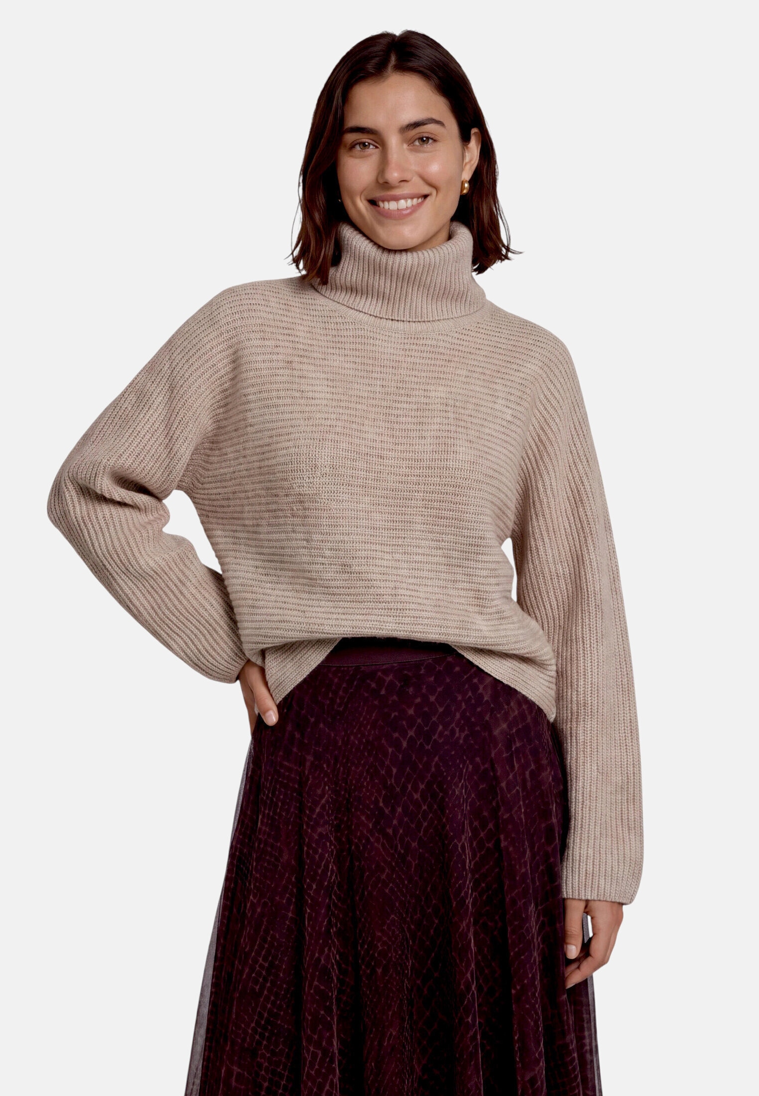 Zero Strickpullover »Damen mit Fledermausärmeln« 1 Stk. Struktur