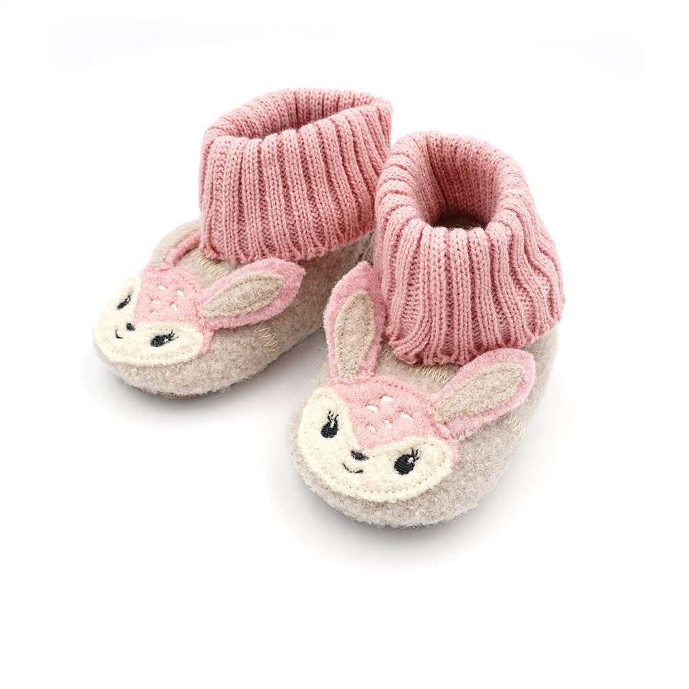 MAXIMO Mädchen Hüttenschuhe, Gr. 17, beige, Obermaterial: 100% Wolle. Futter: 100% Polyacryl, mehrfarbig, meliert, Schuhe, Wolle, Anti-Rutsch-Sohle,