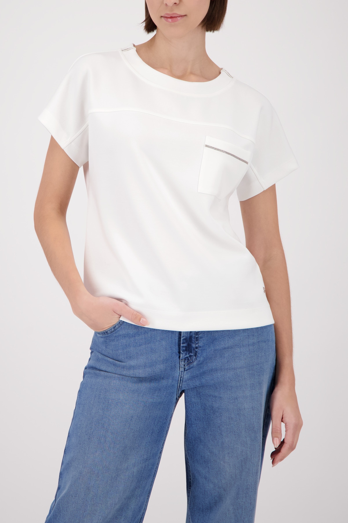 Monari Sweatshirt "Sweatshirt Basic Kette", mit aufgesetzter Schmucktasche