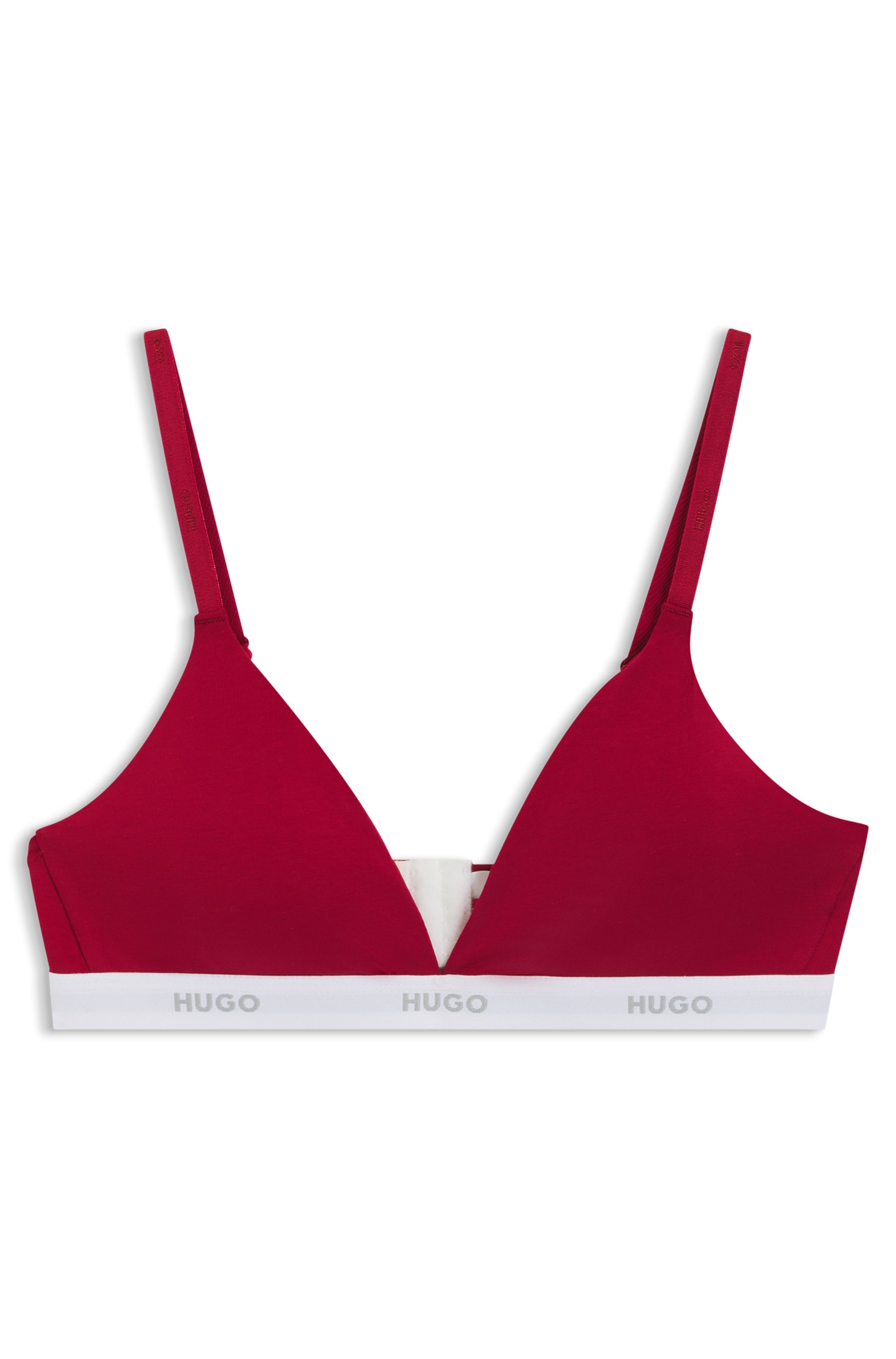 HUGO Underwear Triangel-BH »aus Stretch-Baumwolle mit Logo-Unterbrustband« mit herausnehmbaren Polstern, geformte Körbchen