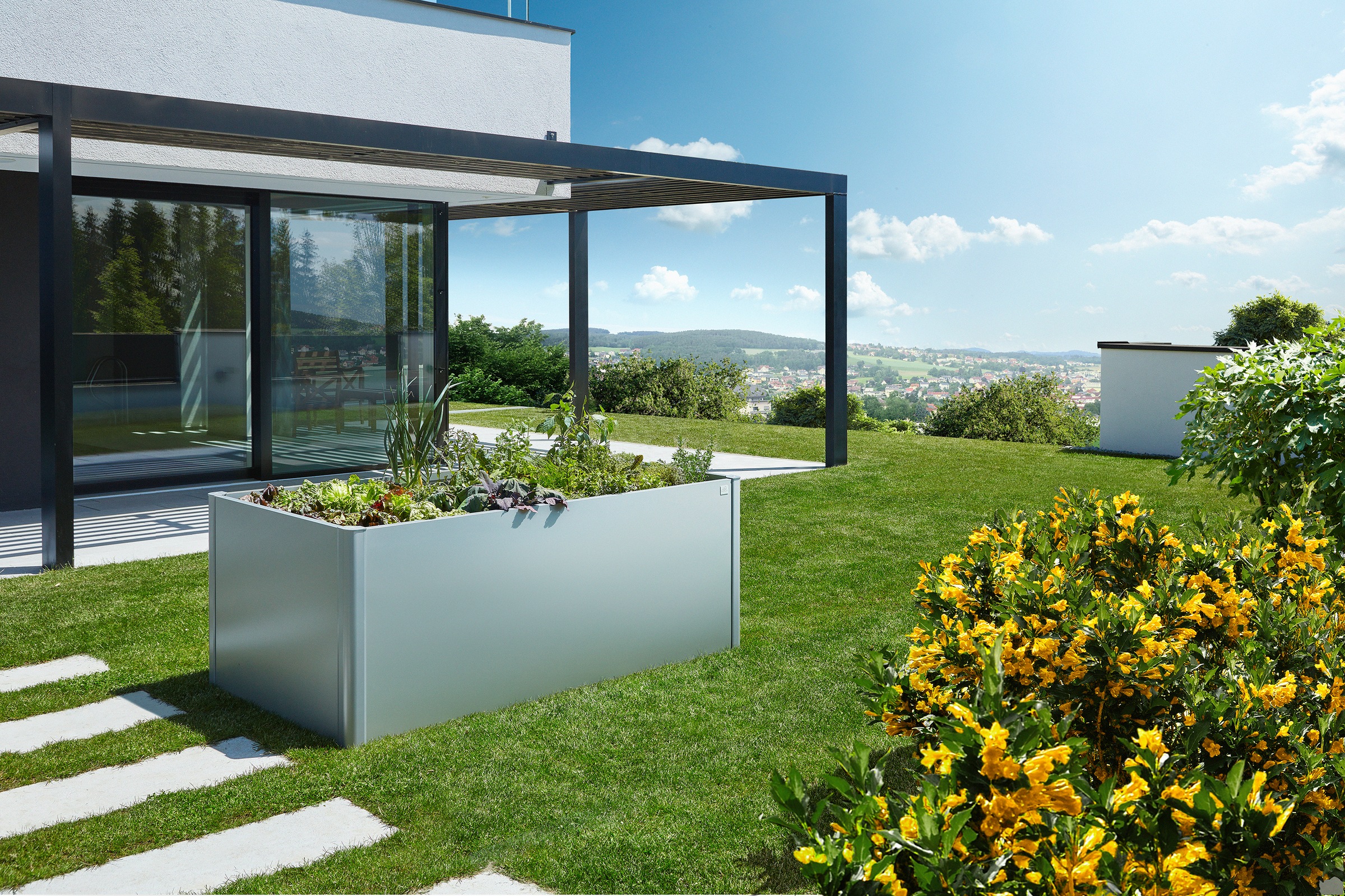 Biohort Hochbeet »2x1 silber-metallic«, 201x102x77 cm, extrem langlebig, aus Metall