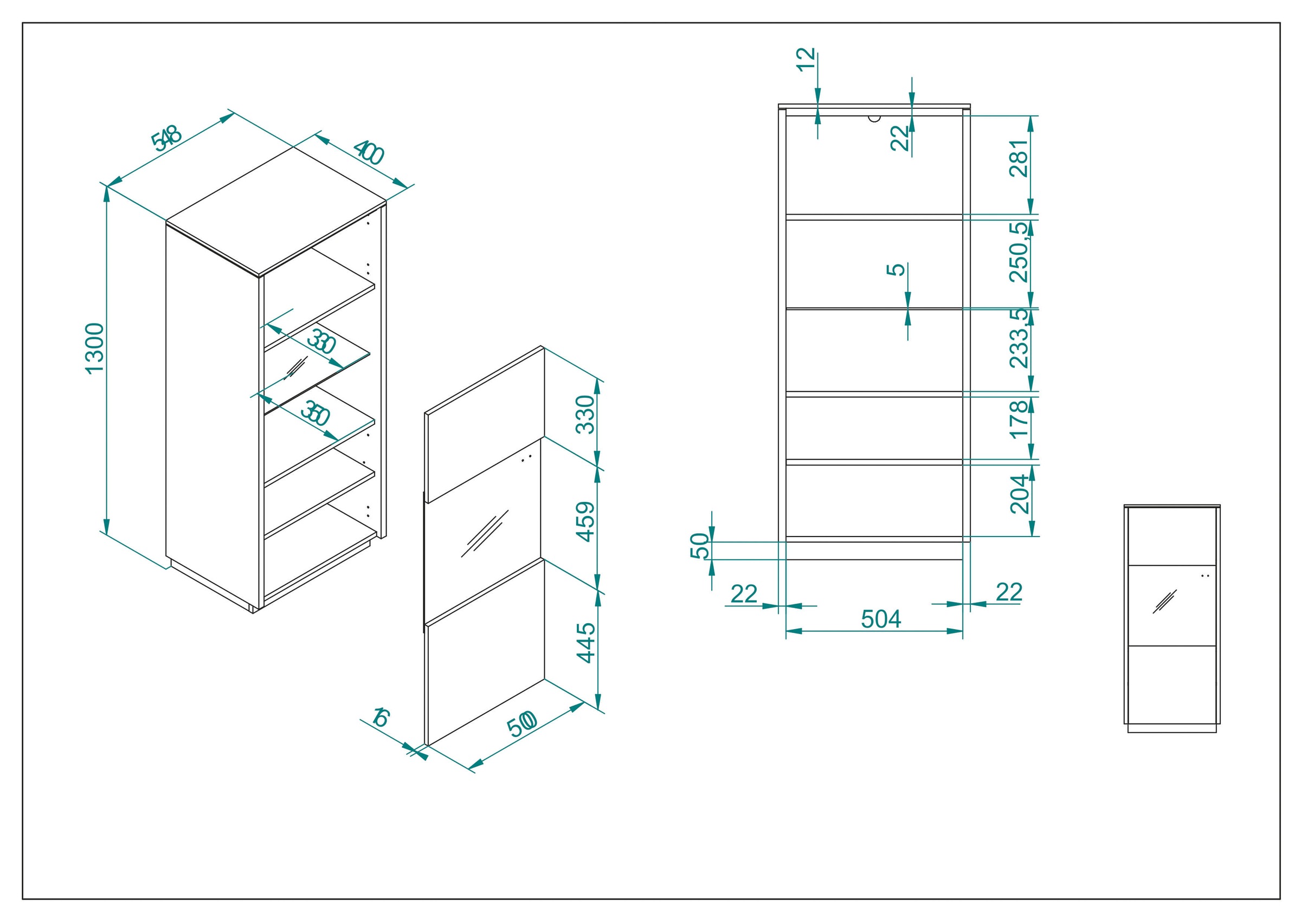 INOSIGN Vitrine »LARGO«, Soft-Close-Funktion, Höhe ca. 130 cm