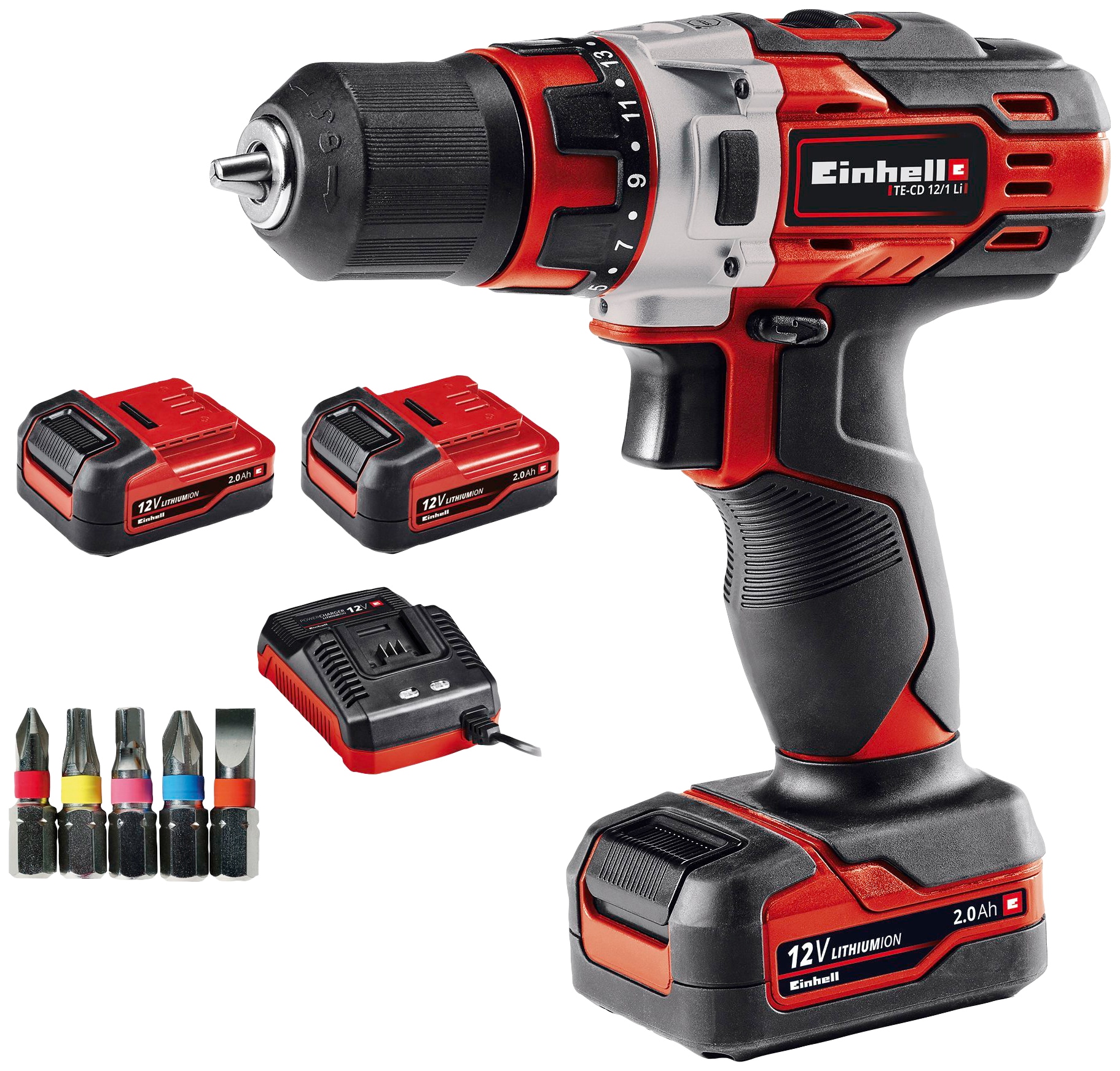 Einhell Akku-Bohrschrauber »TE-CD 12/1 Li«, 2 Akkus, Ladegerät & 5 Bits  online bestellen | BAUR