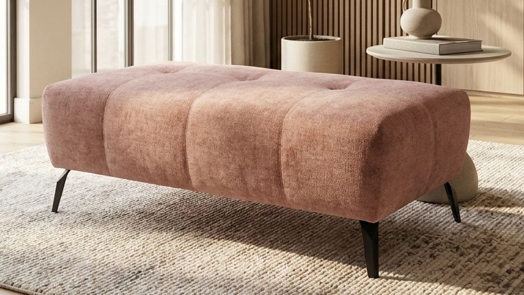 OTTO home Hocker "Viiborg 121 x 63 cm, mit Steppungen, elegant, modern" pflegeleichter Bezug, extra hohe Füße - passend für Saugroboter