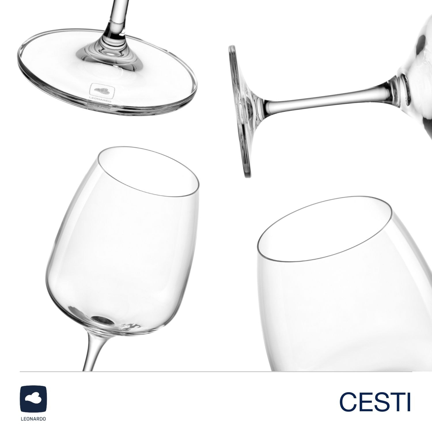 LEONARDO Gläser-Set »CESTI + Poliertuch, 9-teilig«, (Set, 9 tlg.), 4 Rotweingläser und 4 Trinkgläser mit Poliertuch