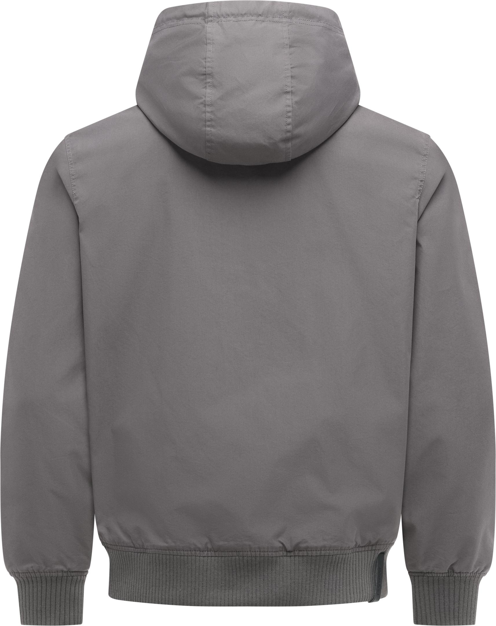 Outdoorjacke RAGWEAR "Crusien Hood YOUMODO", Gr. XL (54), grau, Obermaterial: 65% Baumwolle, 35% Polyester; Innenfutter: 100% Baumwolle; Ärmelfutter: 100% Polyester, gerade hüftbedeckend, hoch geschlossener Ausschnitt, Rippstrickbündchen, Jacken Outdoorja 2