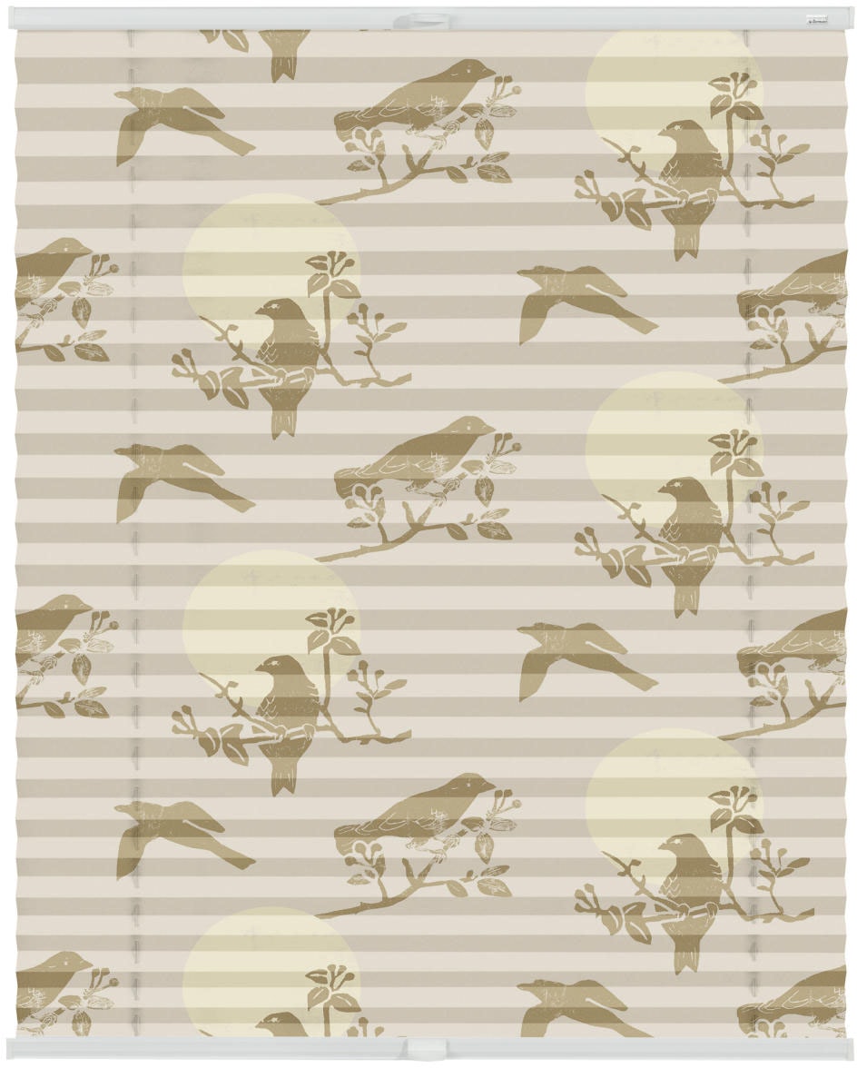 Klemmfix, Birds - Bohren, Plissee BAUR Moon freihängend bestellen blickdicht, Beige«, »Plissee | blickdicht, LICHTBLICK ORIGINAL ohne