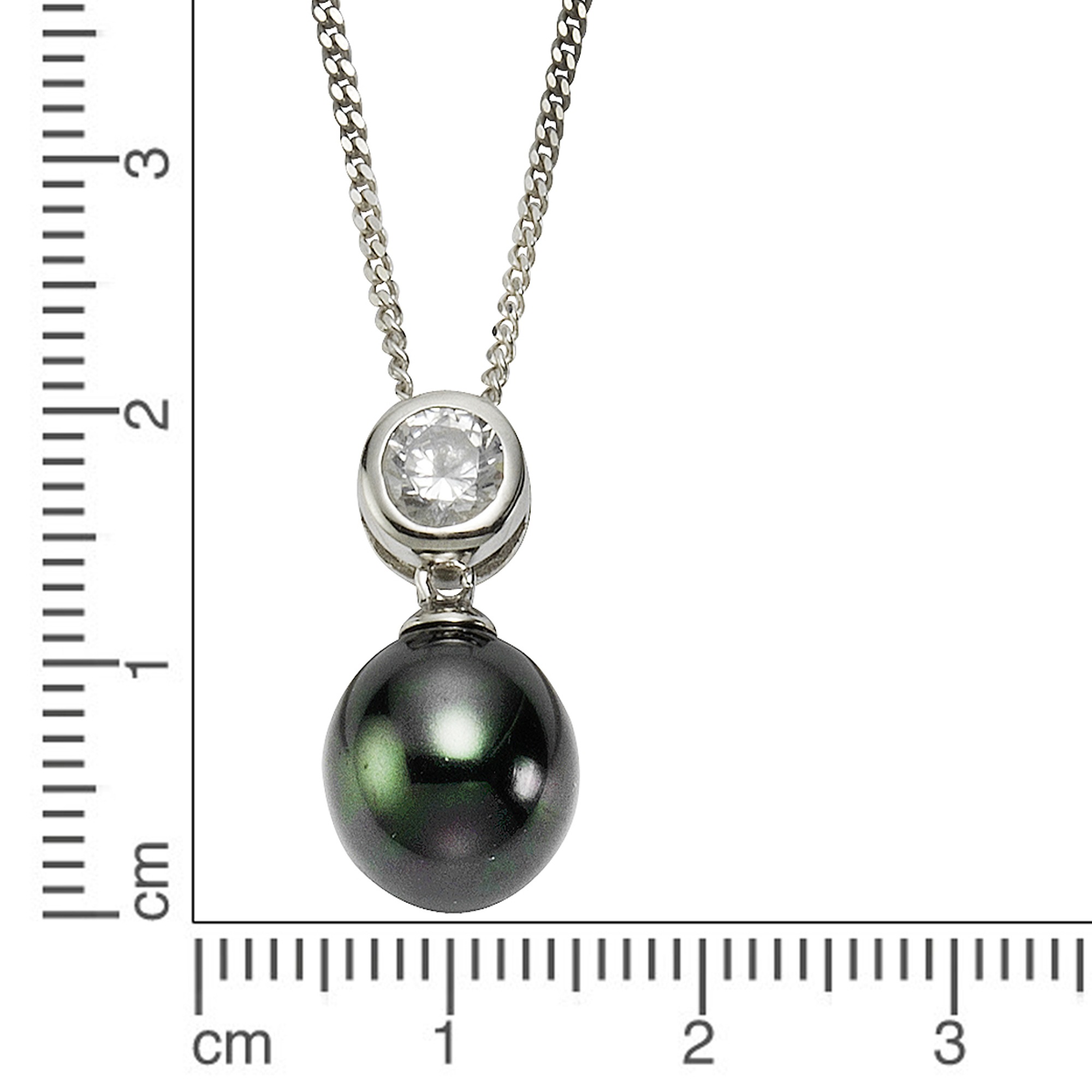 Zeeme Kette mit Anhänger »925/- Sterling Silber Perle schwarz«