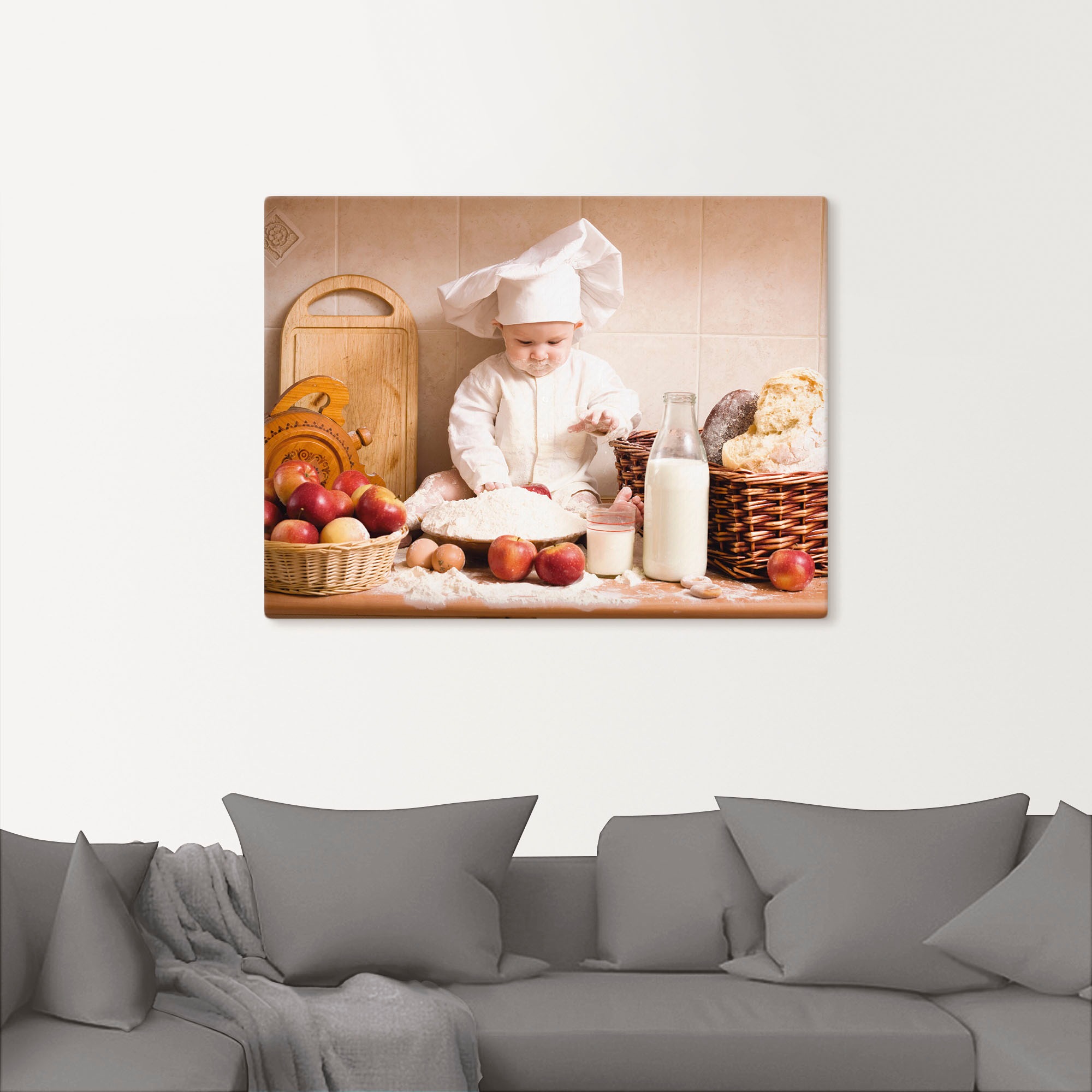 Artland Wandbild "Küche Junge Kind Backen" Bilder von Kindern 1 Stk. tlg. a günstig online kaufen