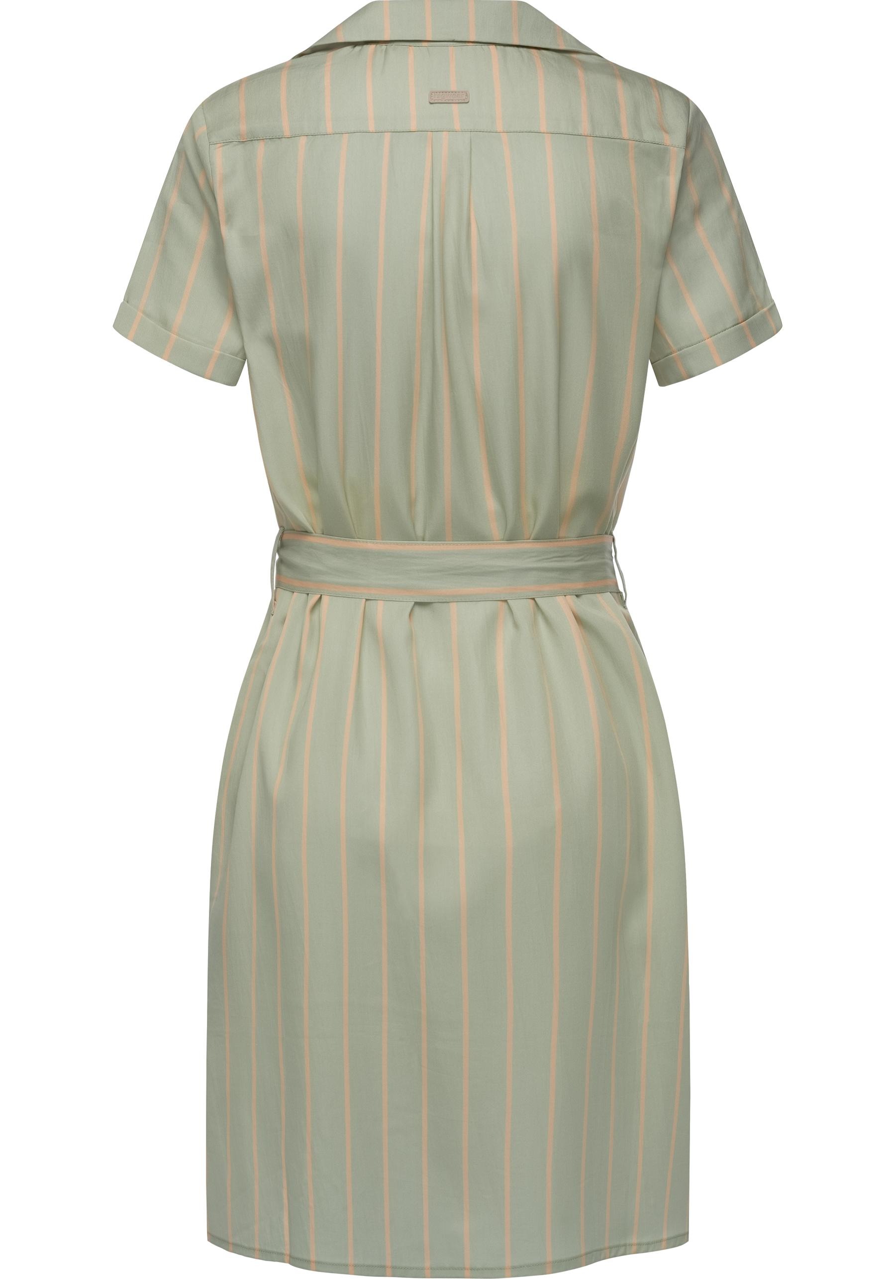 Ragwear Sommerkleid »Sawira«, Gemustertes Midikleid mit Knopfleiste