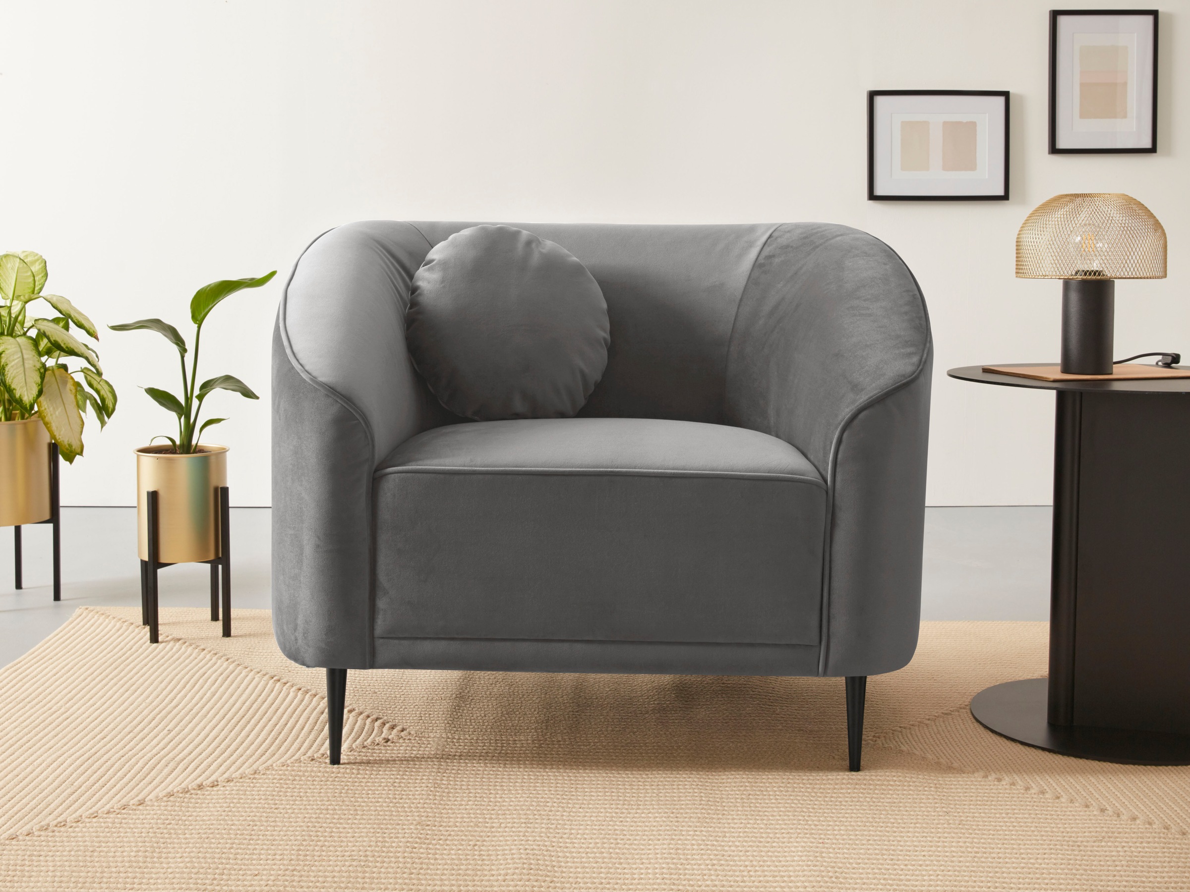 Home affaire Sessel "Ashly" in 3 Bezugsvarianten, Bouclé, Samtoptik und Str günstig online kaufen