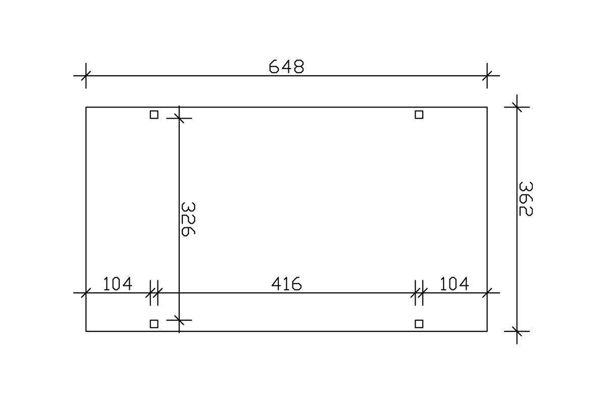 Skanholz Einzelcarport »Westerwald«, Leimholz-Nordisches Fichtenholz, 326 cm, natur