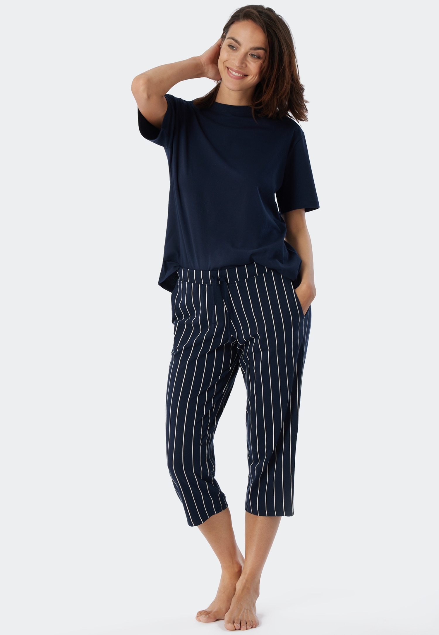 Schiesser 3/4-Hose "Mix + Relax" seitliche Taschen, Bindeband