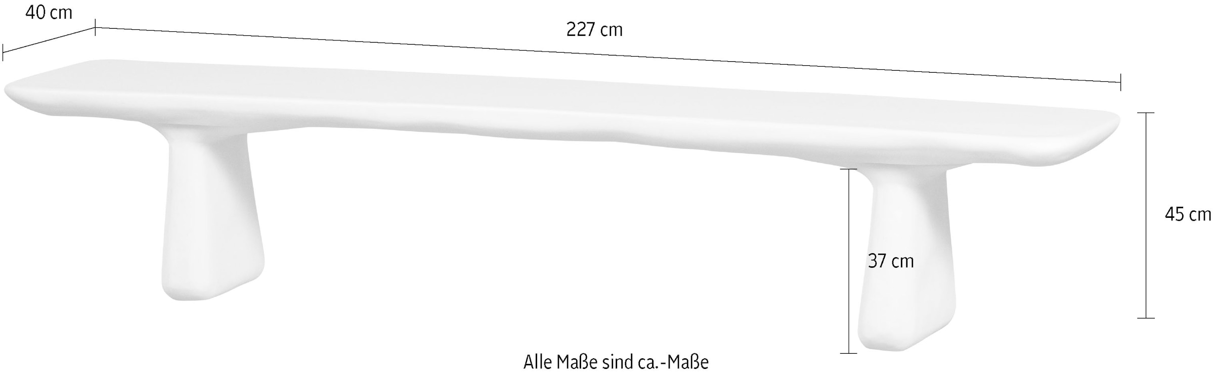 WOOOD Sitzbank »WOOOD LOGGIA TUINBANK 227X40 CM VEZELVERSTERKTE POLYMEER NATUREL« Loggia Essbank aus FRP