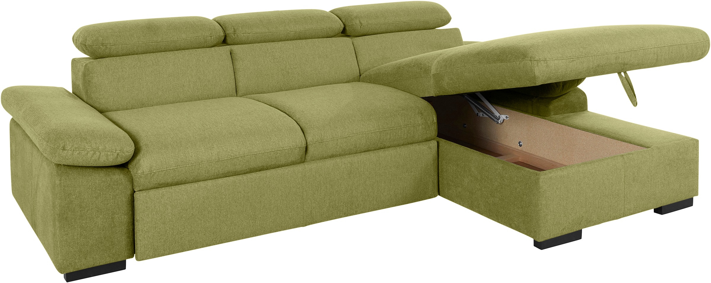 COTTA Ecksofa »Lola L-Form mit Kopfteilfunktion & Hocker«, (Set, mit Hocker), wahlweise mit Bettfunktion, Bettkasten & Armteilverstellung