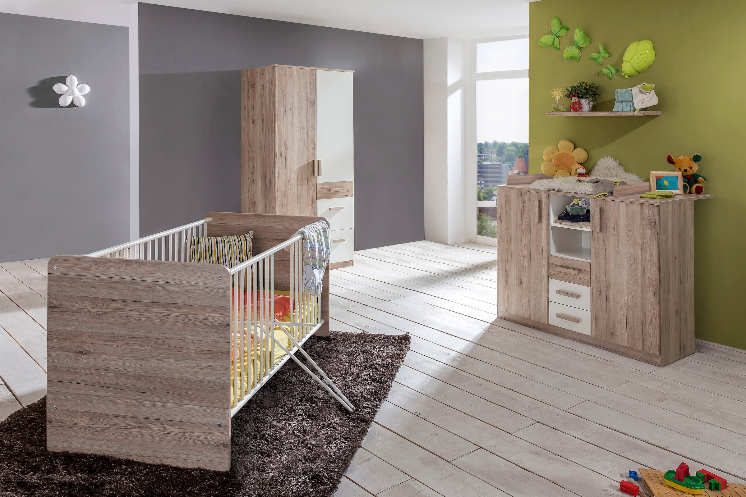 Wimex Babyzimmer-Komplettset "Bergamo" Set, 3 Stk. tlg. Bett + Wickelkommod günstig online kaufen