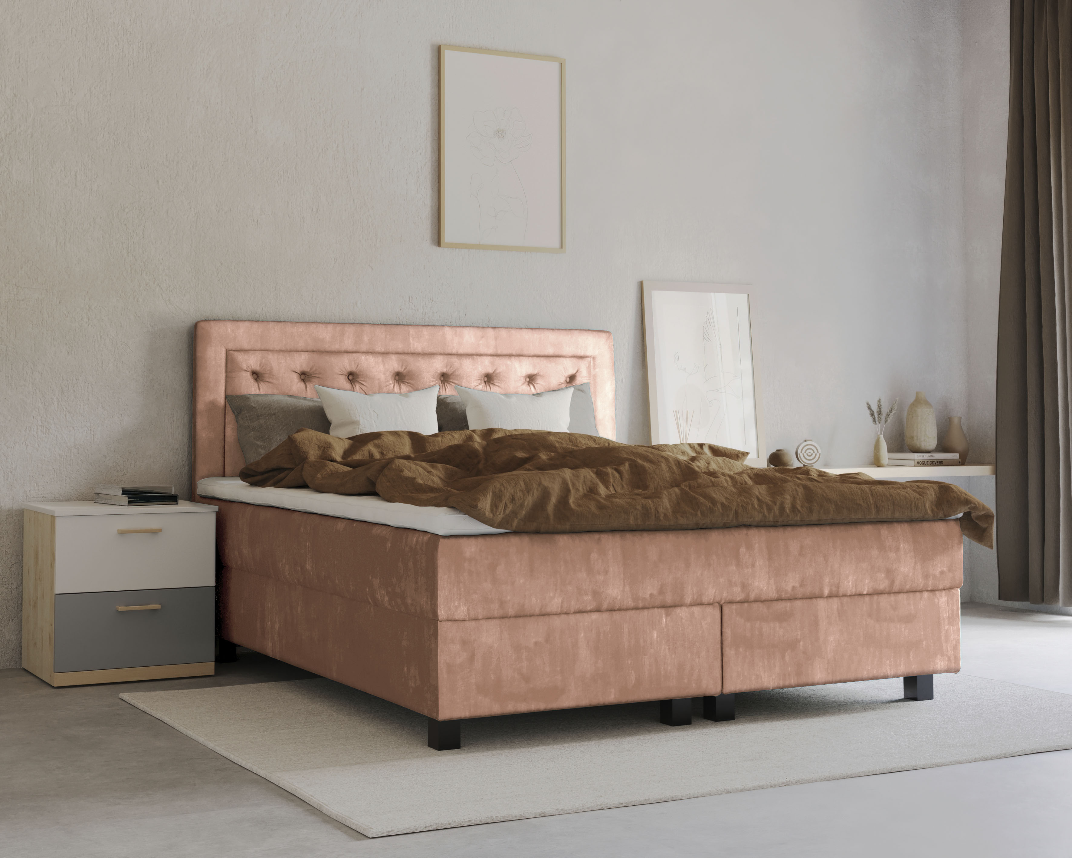 Home affaire Boxspringbett "Jeanne" inkl. Topper mit Taschen-Federkernmatratze