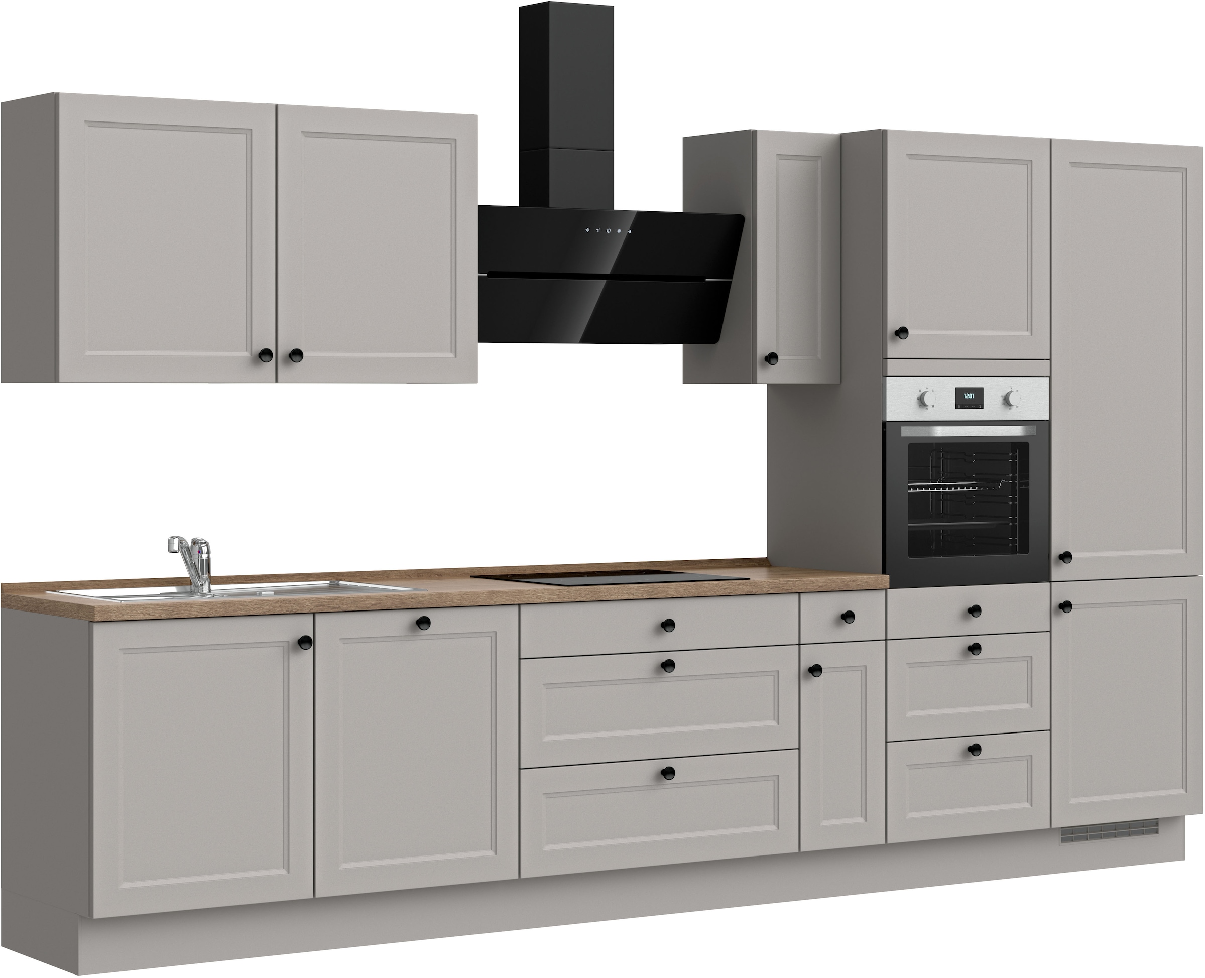 nobilia® Küchenzeile »"Cascada II"«, vormontiert, Breite 360 cm, Ausrichtung wählbar, wahlw. mit E-Geräten