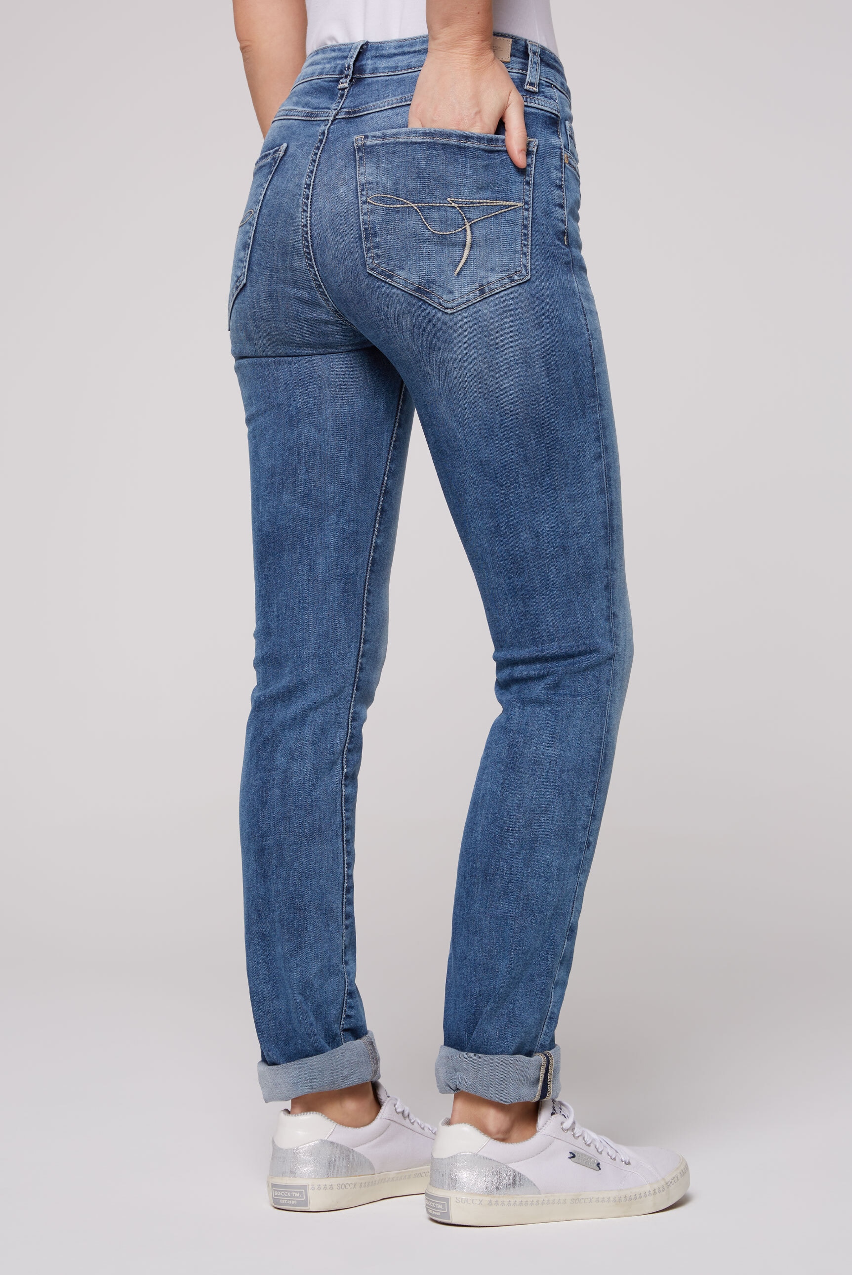 SOCCX Regular-fit-Jeans, mit normaler Leibhöhe