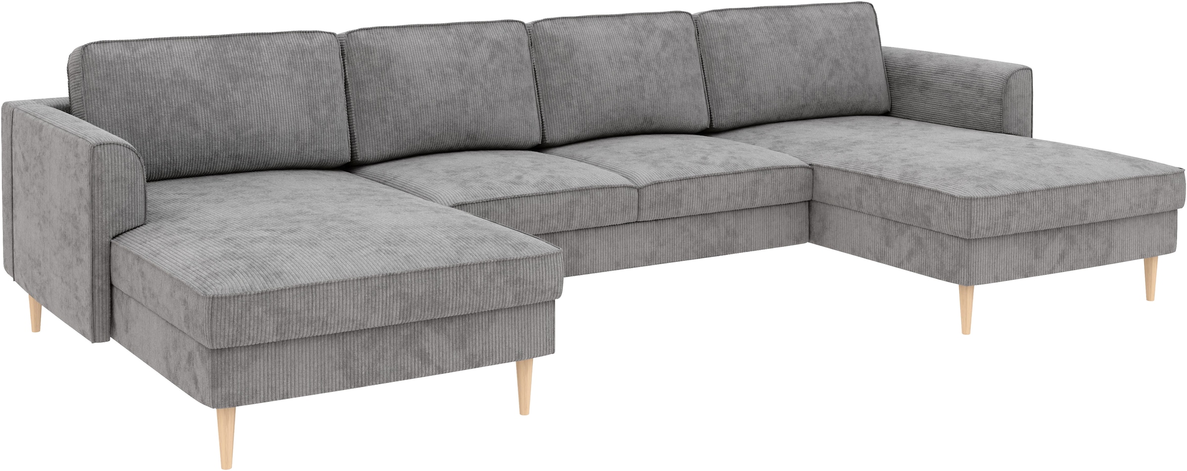 Home affaire Wohnlandschaft »Booster Couch wahlweise mit Schlaffunktion und Bettkasten-auch in Cord«, Sofa in U-Form, Breite 305 cm