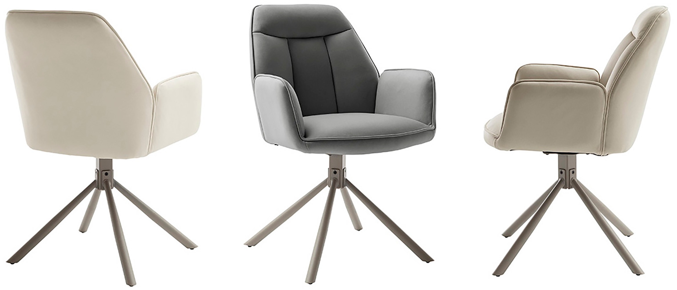 Thumbnail - MCA furniture Armlehnstuhl "RAFAELA Esszimmerstuhl (2er Set) - Stuhl" (Set) 2 Stk.180 drehbar, Metall, Mikrofaser, belas...