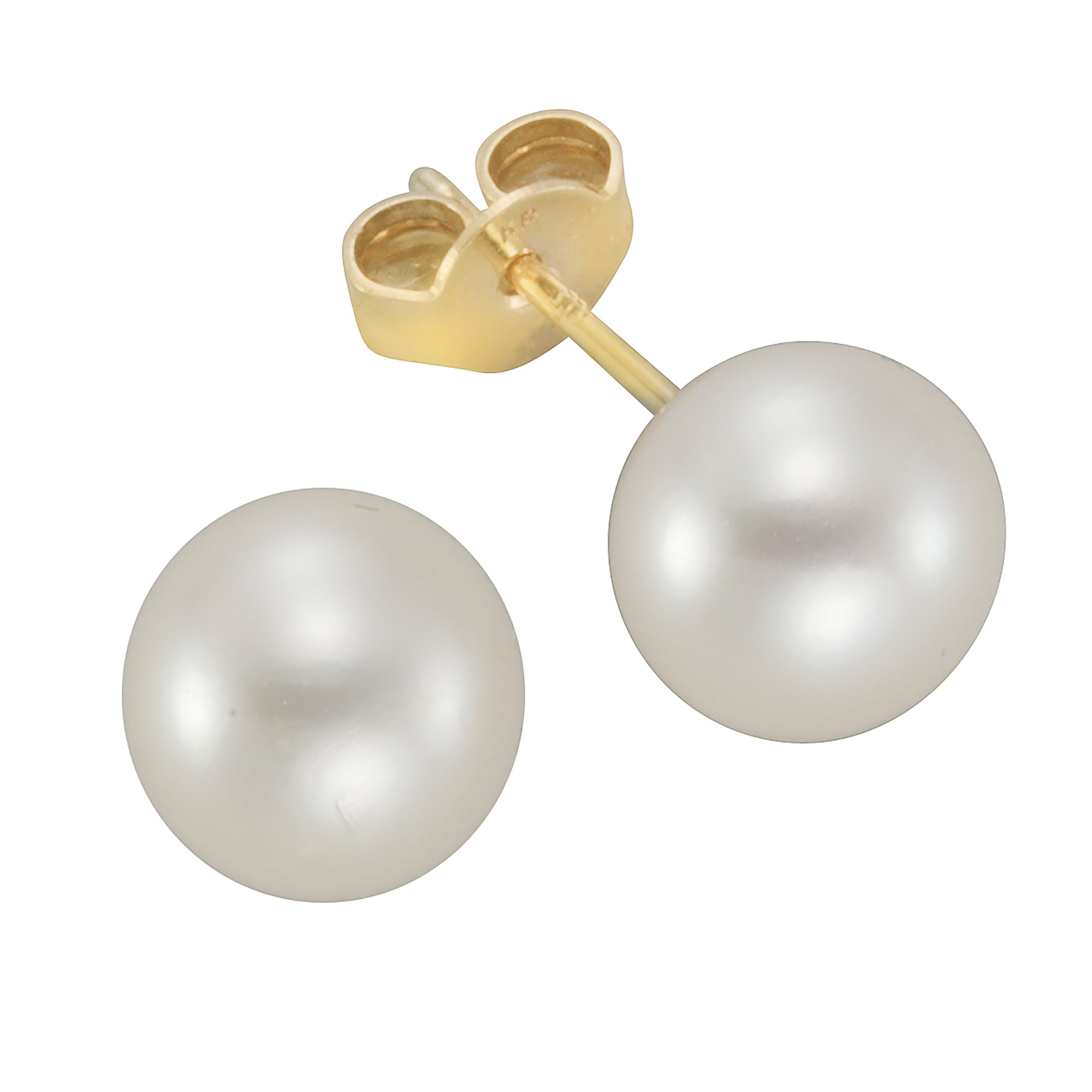 Paar Ohrstecker VIVANCE "585/- Gelbgold Perle", gelb (gelb, weiß), Ohrringe, Damen, one-size, Gold