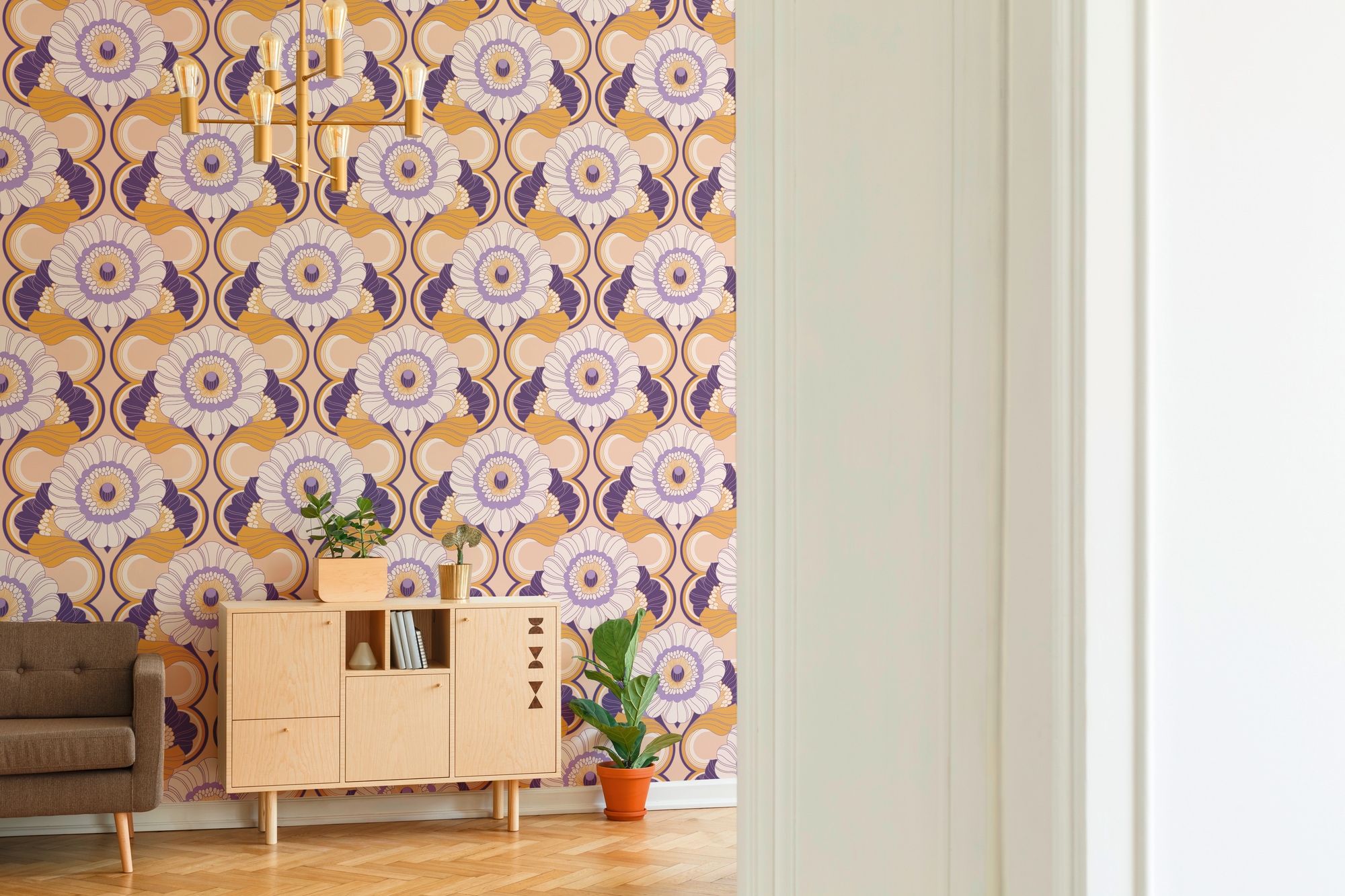 A.S. Création Vliestapete »Retro Chic Blumen-Tapete Mustertapete Vintage Blumen« matt strukturiert Vliestapete Blattmuster für Schlafzimmer Küche Wohnzimmer Blumen Flur