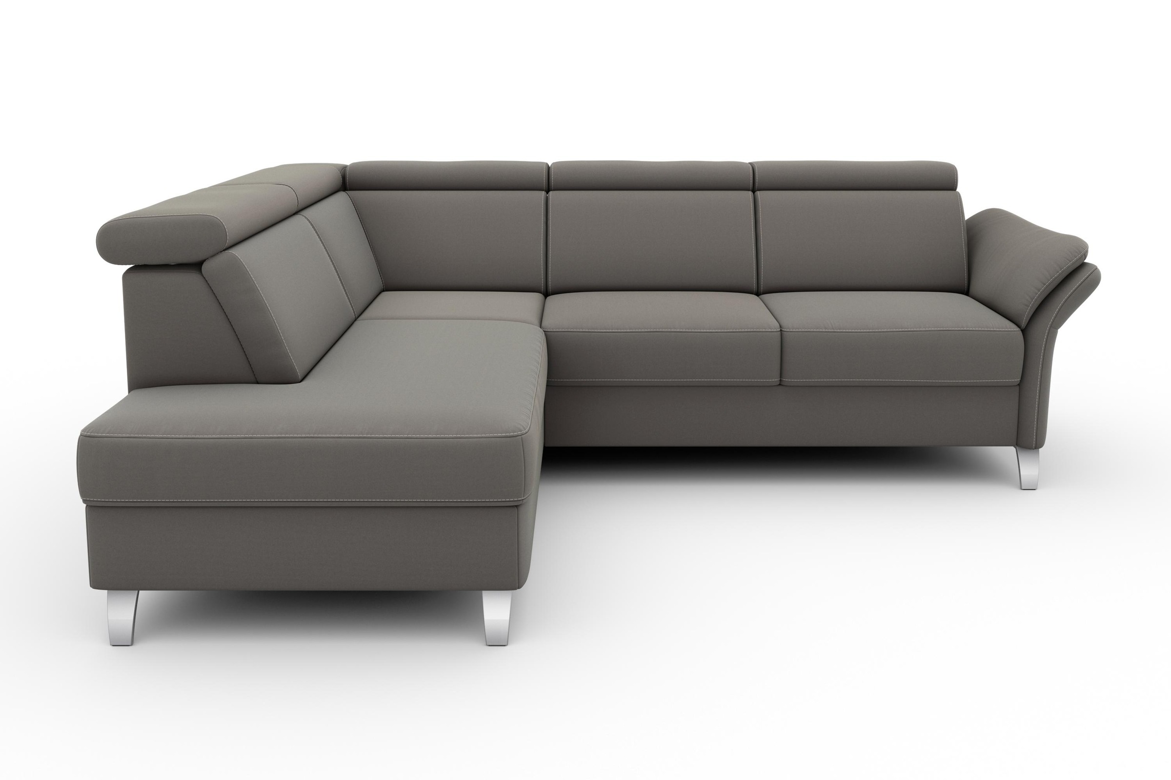 sit&more Ecksofa »Vincenzo L-Form«, inklusive Kopfteilverstellung, wahlweise mit Bettfunktion, Bettkasten