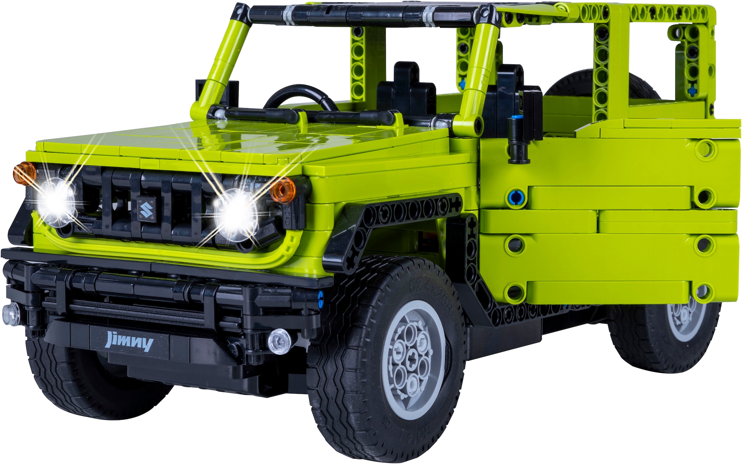 Jamara RC-Auto »CaDA, Suzuki Jimny 1:12 grün 2,4GHz Bricks«, (579 tlg.), mit LED Licht