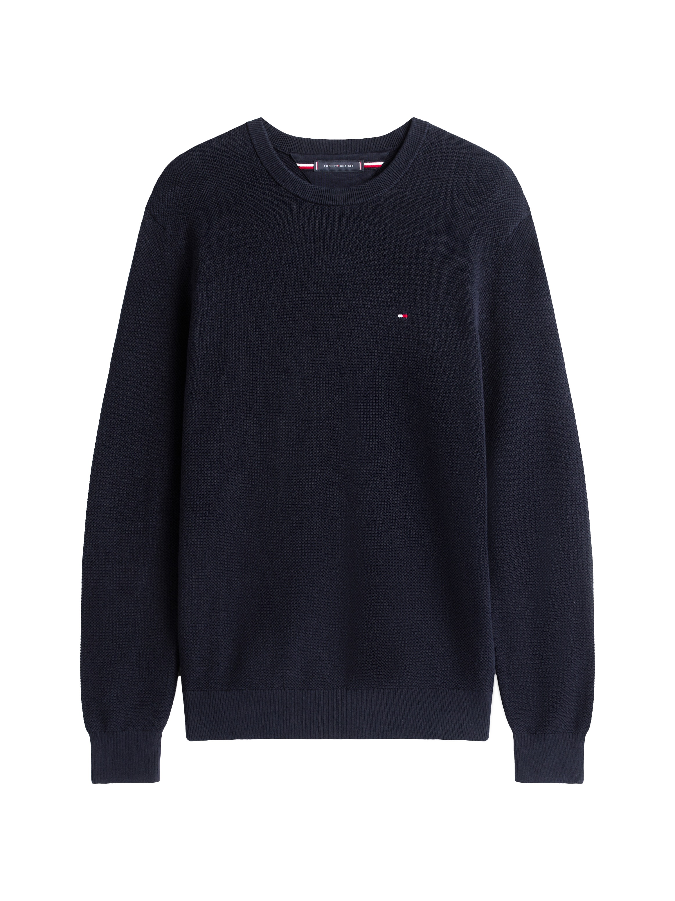 Thumbnail - Tommy Hilfiger Rundhalspullover "ESSENTIAL STRUCTURE CREW NECK mit Struktur und Label" unifarben, casual, regular fit, B...