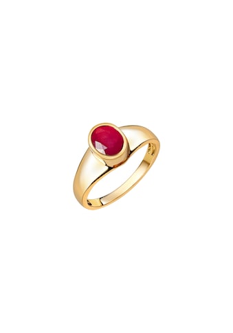 Fingerring »585/- Gelbgold glanz oval Rubin«