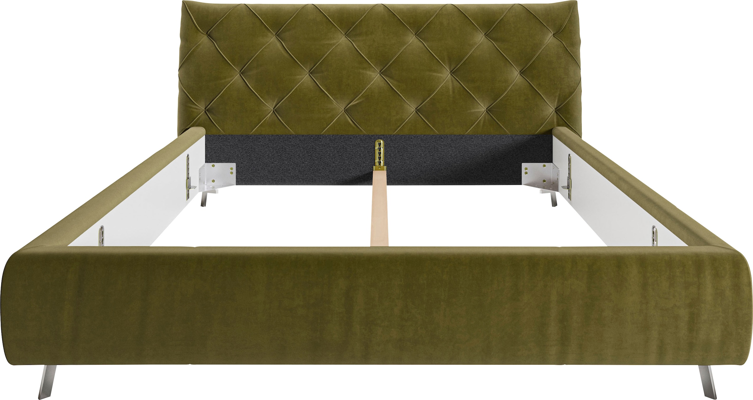 Home affaire Polsterbett »Elloree in 4 Breiten bis 200cm, auch in Leder« Kopfteilhöhe 105cm, belastbar bis 280 kg, auch in Überlänge 220cm