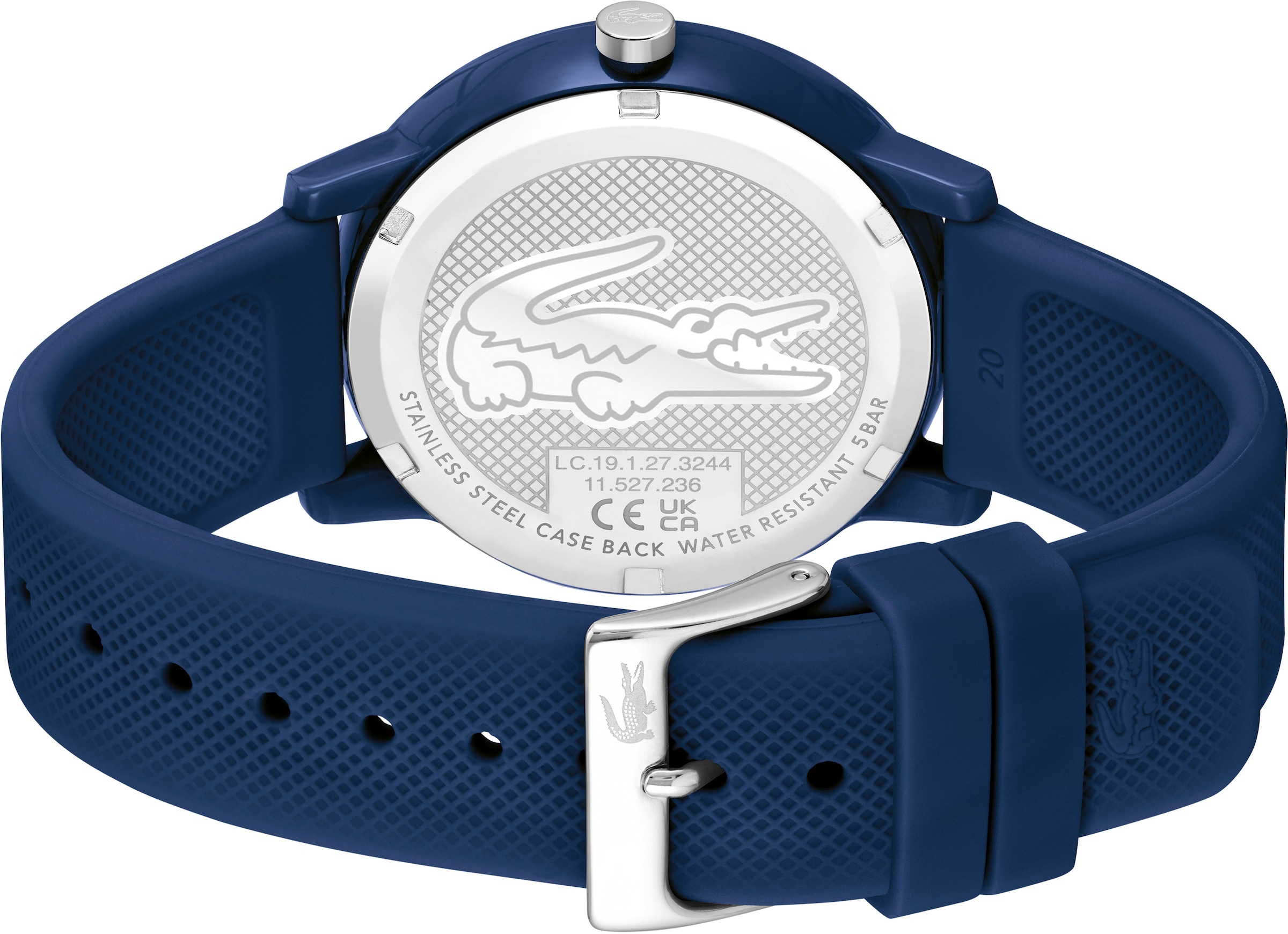 Lacoste Quarzuhr »LACOSTE.12.12«, Armbanduhr, Herrenuhr, Mineralglas, Silikonarmband