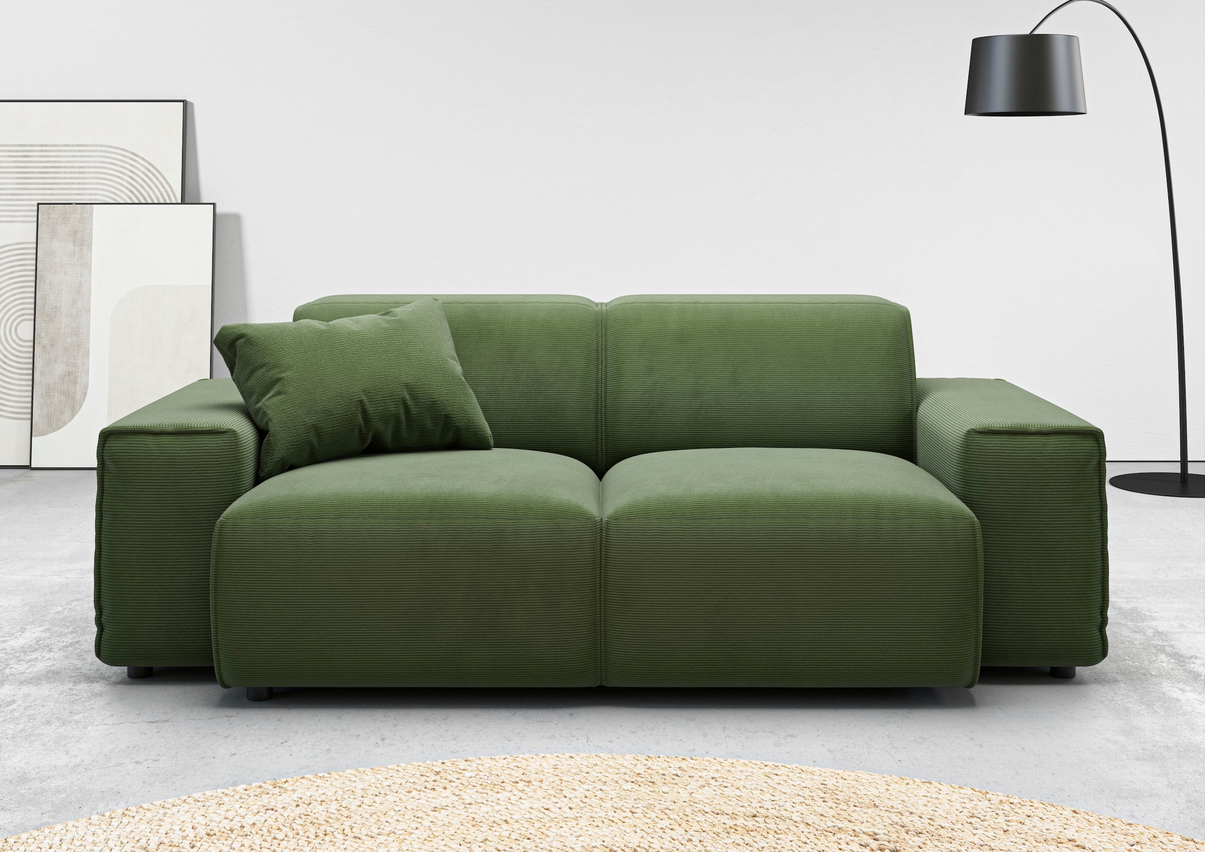 Home affaire 2-Sitzer "Glimminge auch in Breitcord + Feincord + Easy care-Bezug" besondere Kedernähte, Zierkissen