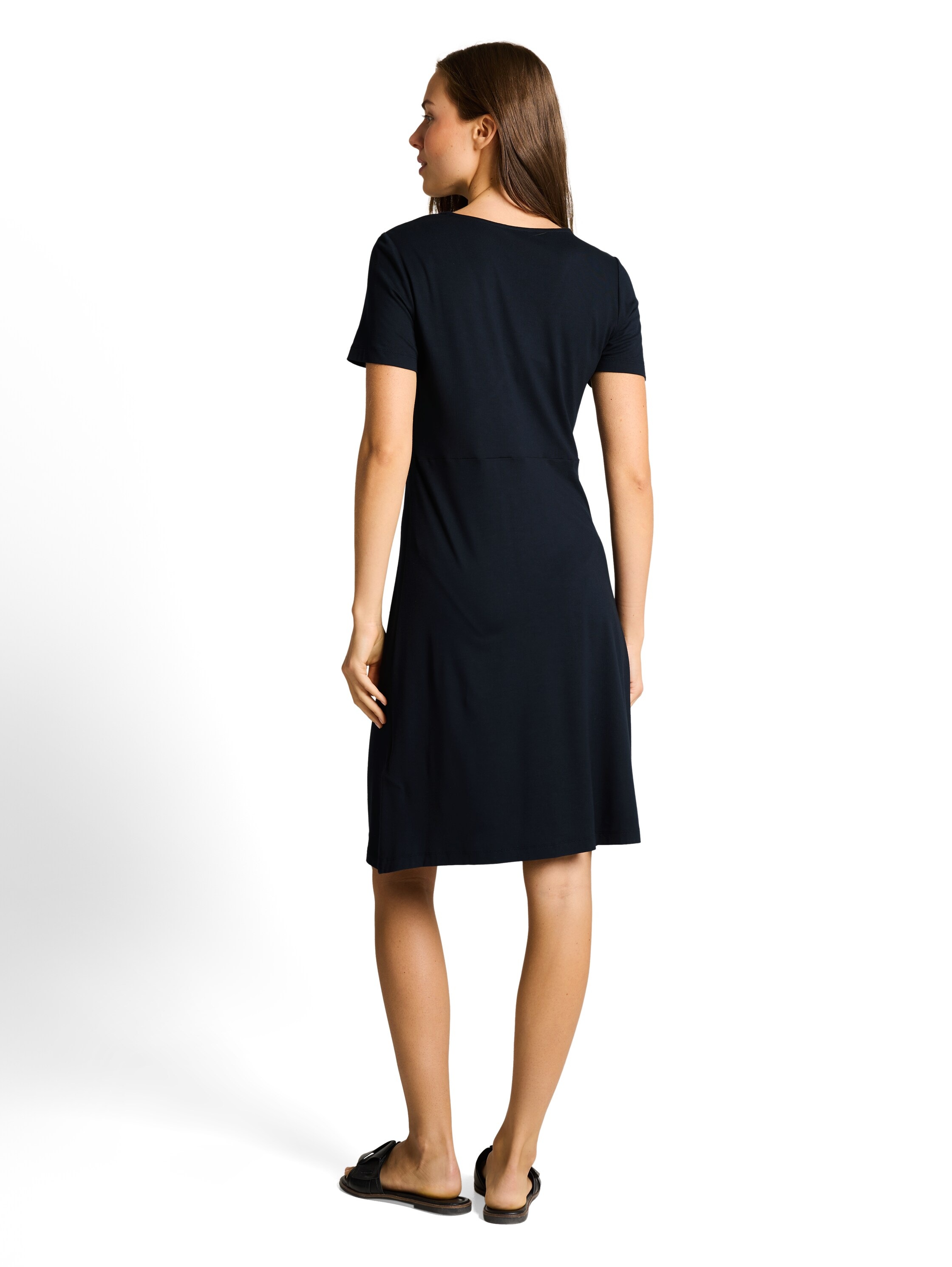 TOM TAILOR Sommerkleid Ohne Taschen Sommerkleid mit V-Ausschnitt und Viskos günstig online kaufen