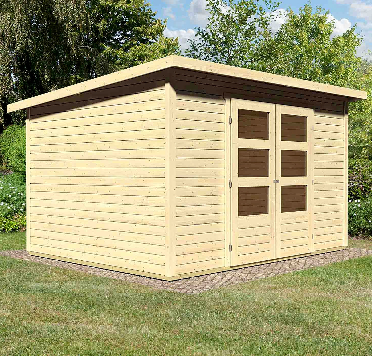 Karibu Gartenhaus "Stockach 5" naturbelassen oder terragrau günstig online kaufen