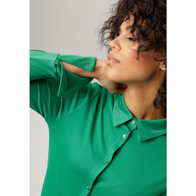 bestellen Jersey-Crepé-Qualität Hemdbluse, für BAUR | CASUAL in Aniston strukturierter