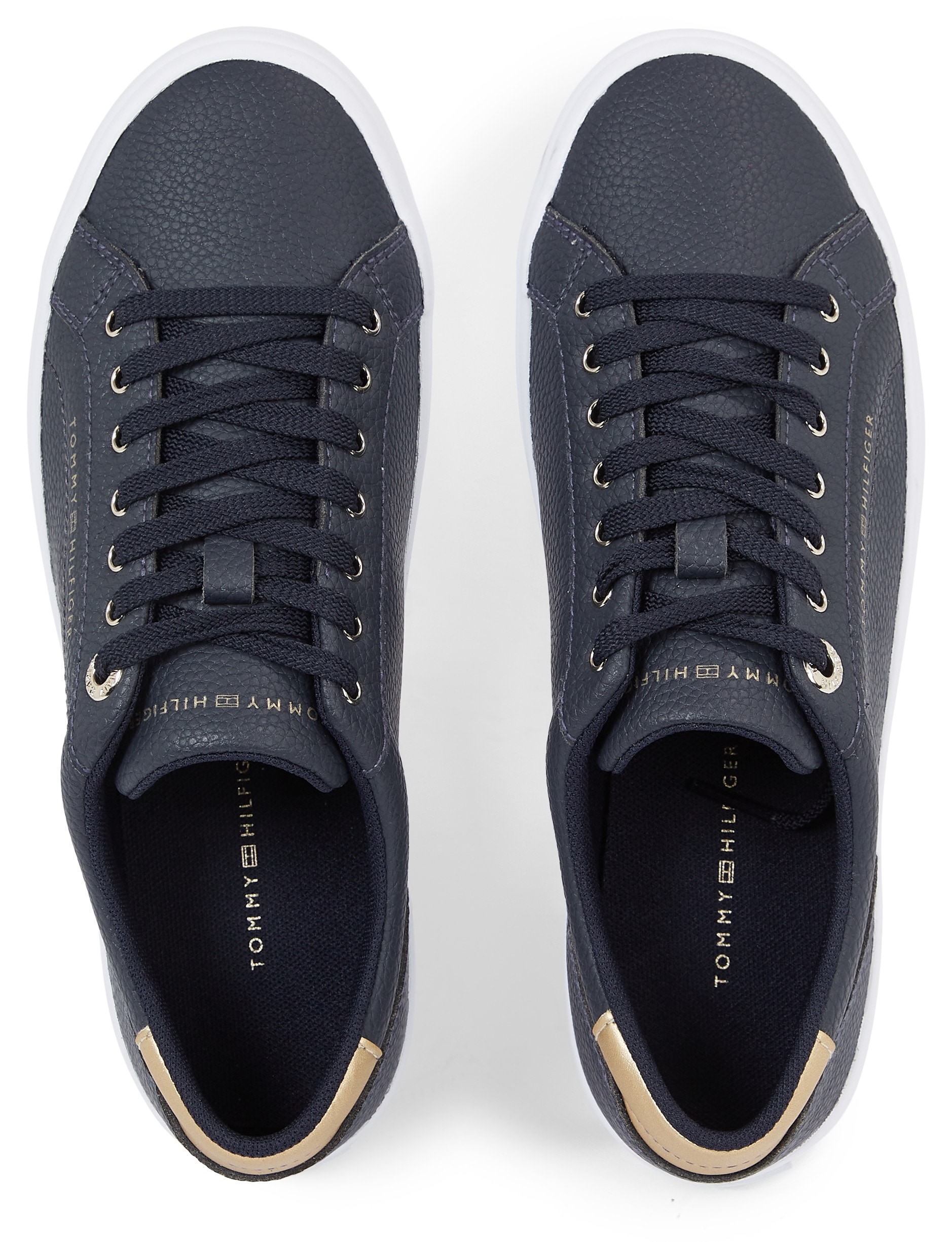 Tommy Hilfiger Plateausneaker »ESSENTIAL VULC LEATHER SNEAKER«, mit gepolstertem Schaftrand, Freizeitschuh, Halbschuh, Schnürschuh